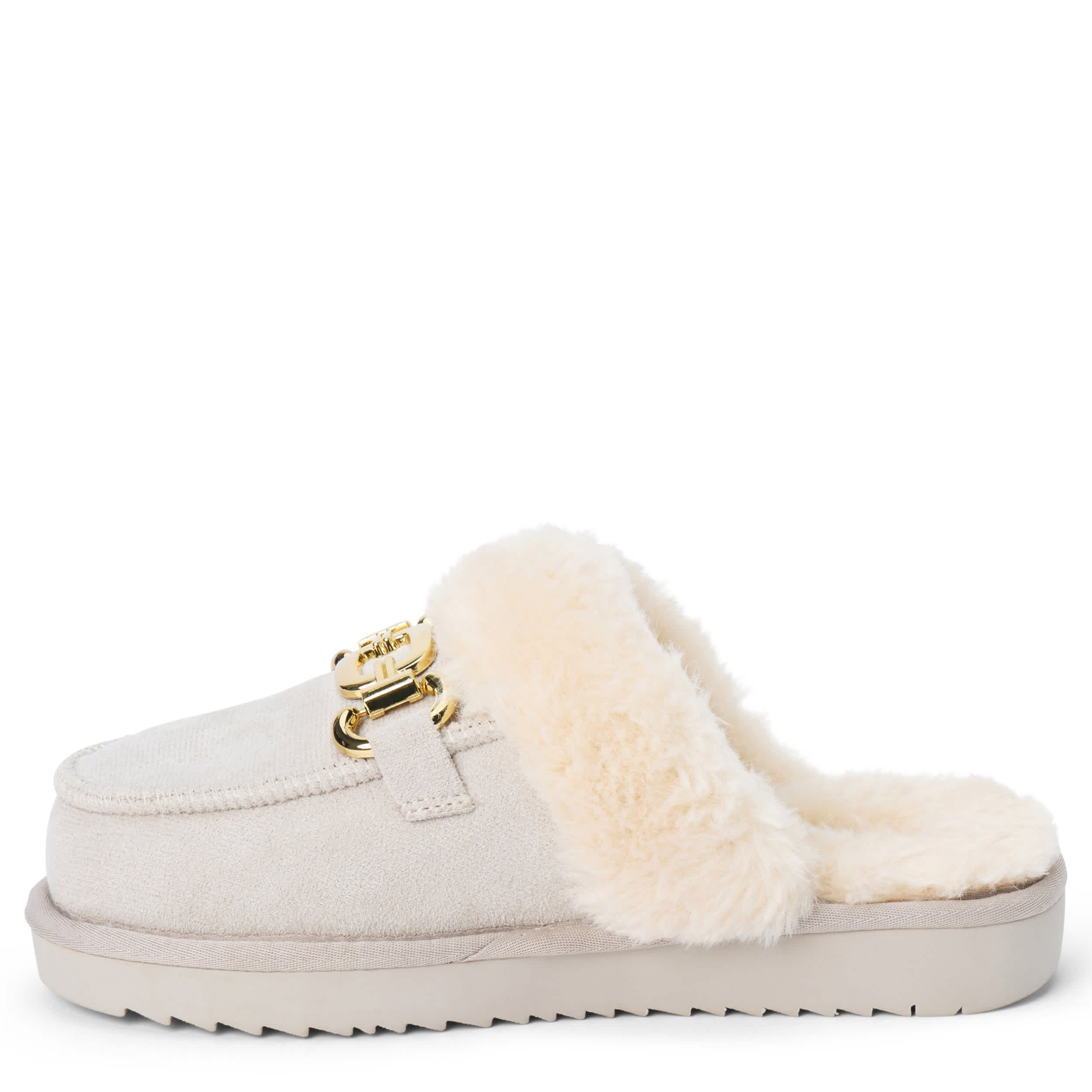 BEACH-WOMENS DAVOS SLIPPER FAUX FUR-GREY & 
