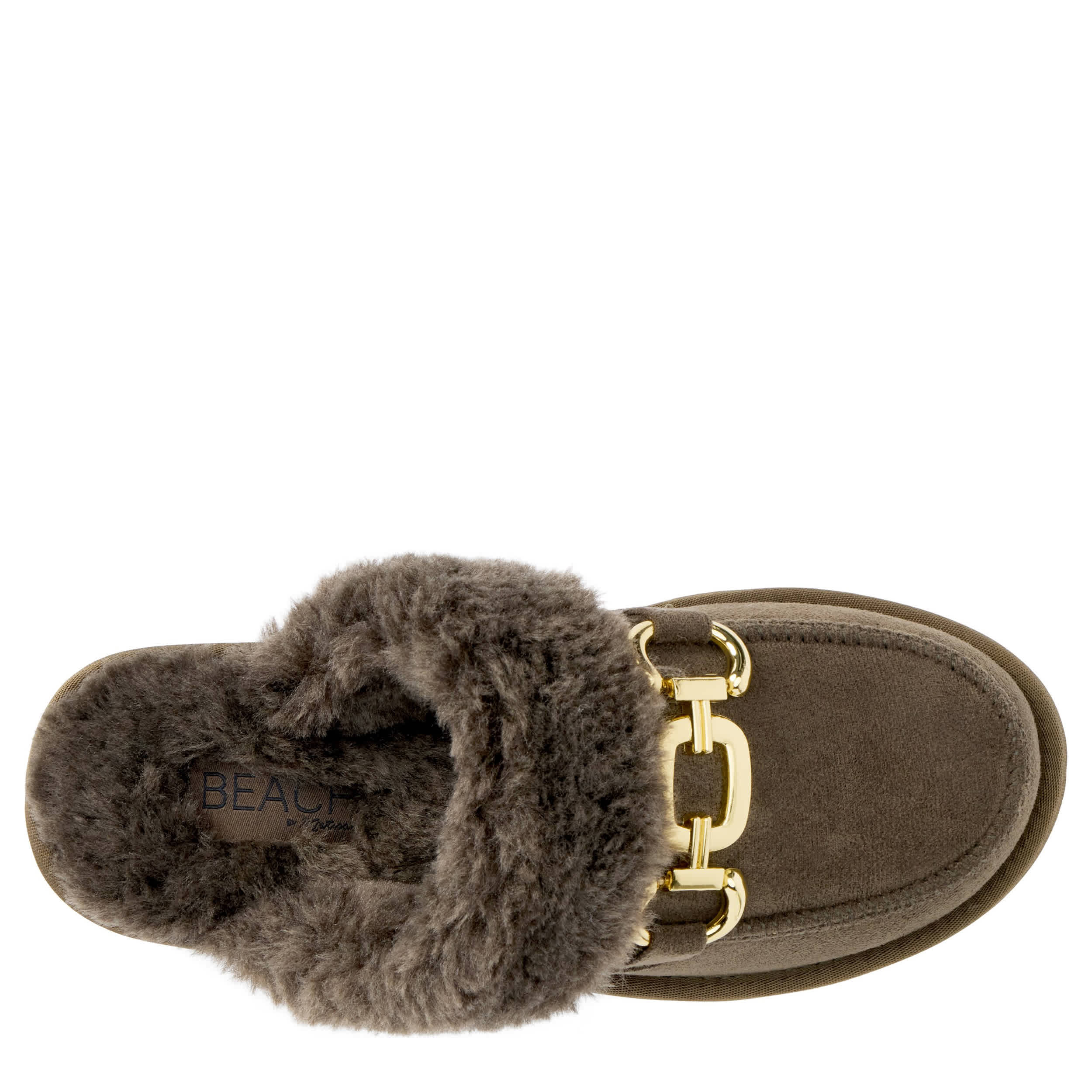 BEACH-WOMENS DAVOS SLIPPER FAUX FUR-ESPRESSO & 