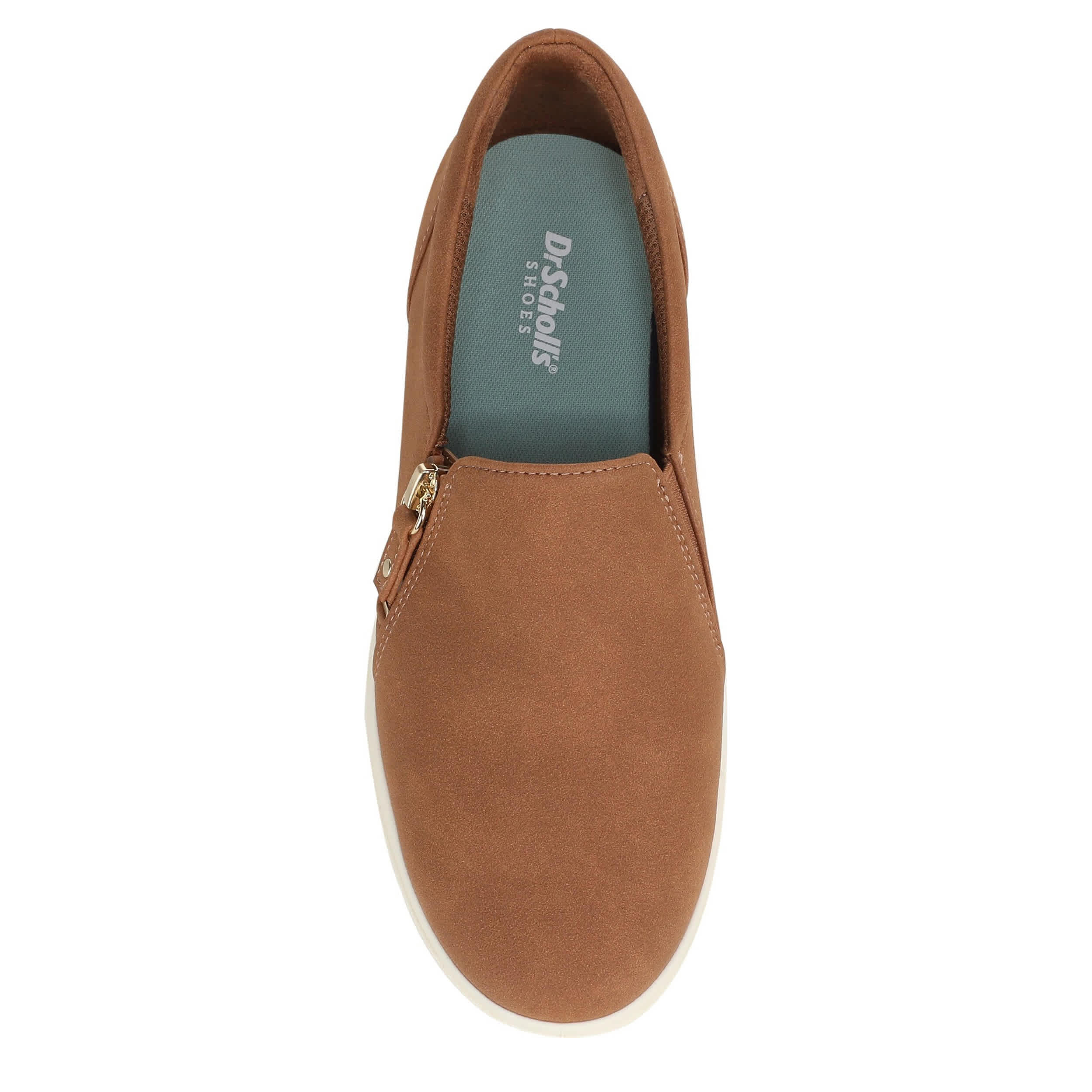 DR. SCHOLL'S-WOMENS MADISON CLOUD ZIP SNEAKER-DARK TAN & 