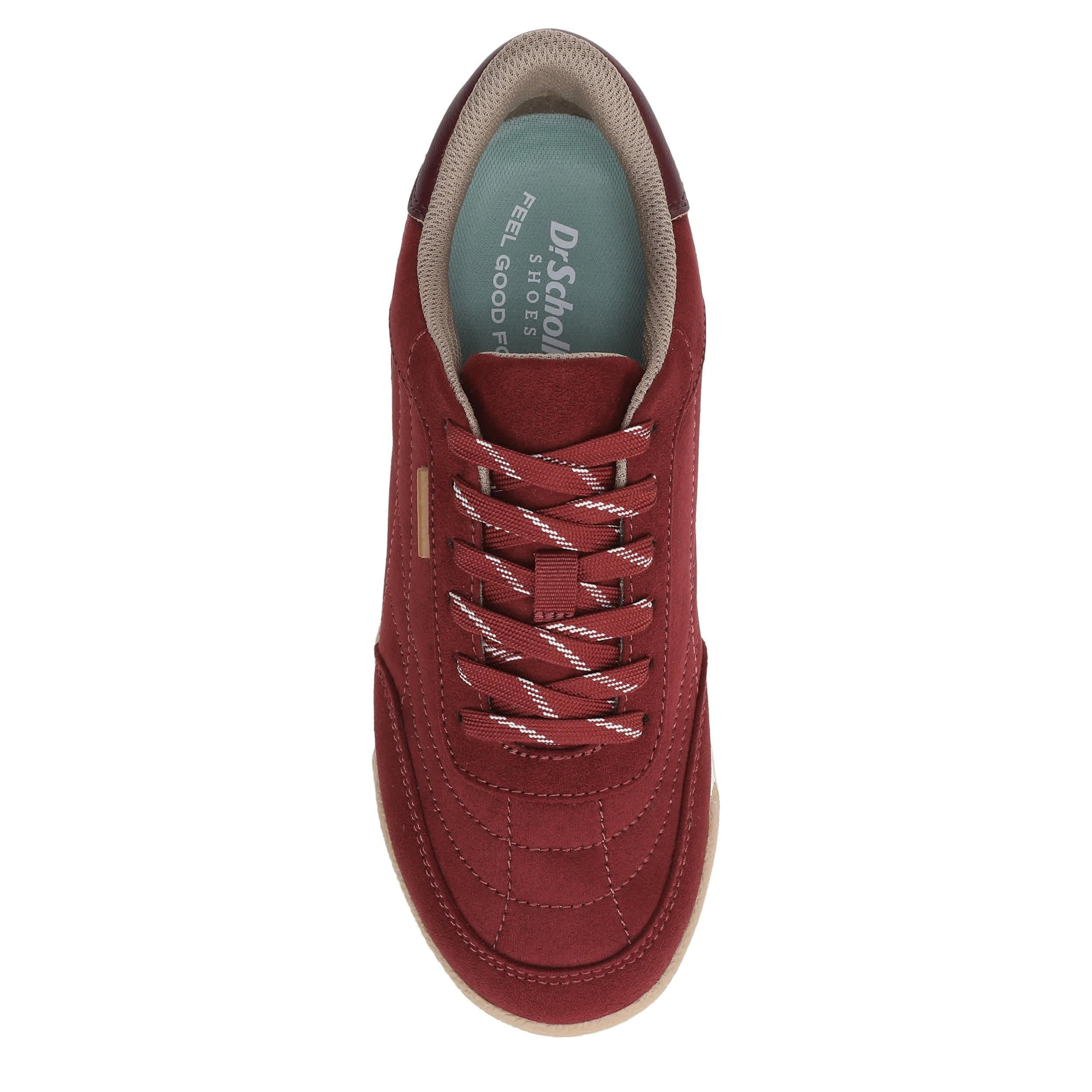 DR. SCHOLL'S-WOMENS THROWBACK LACE SNEAKER-BURGUNDY & 