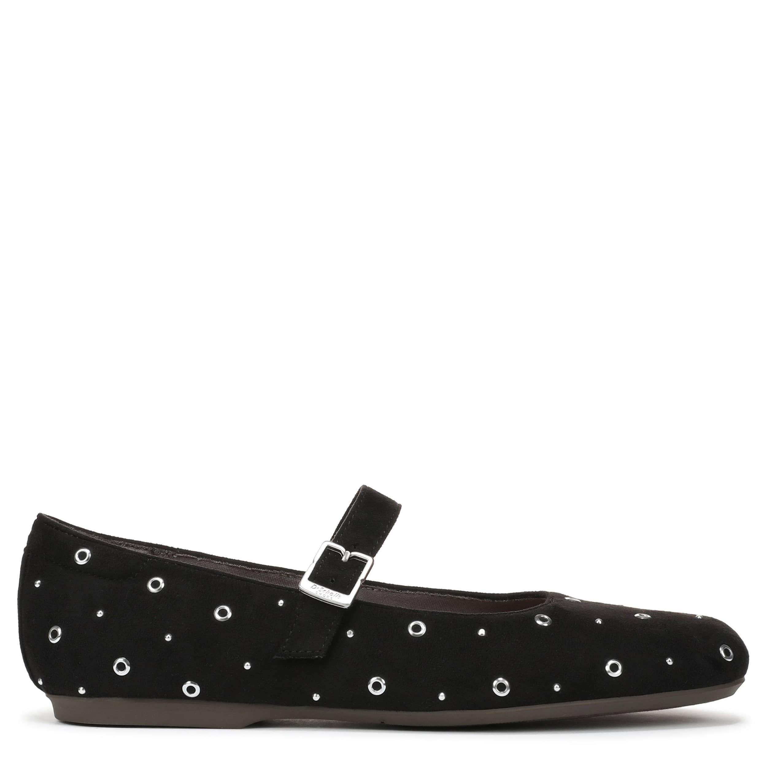 DR. SCHOLL'S-WOMENS WEXLEY JANE STUD FLAT-BLACK & 