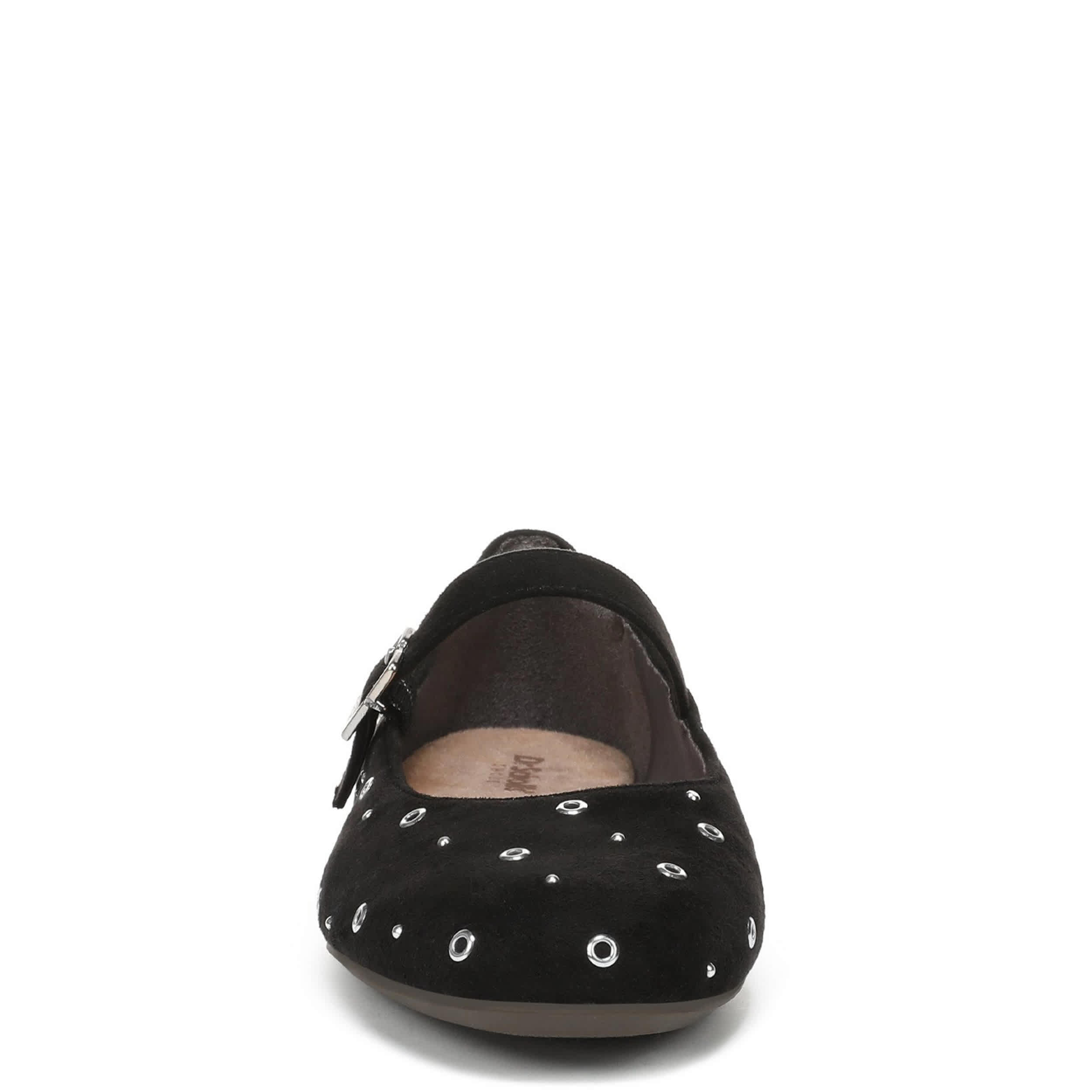 DR. SCHOLL'S-WOMENS WEXLEY JANE STUD FLAT-BLACK & 