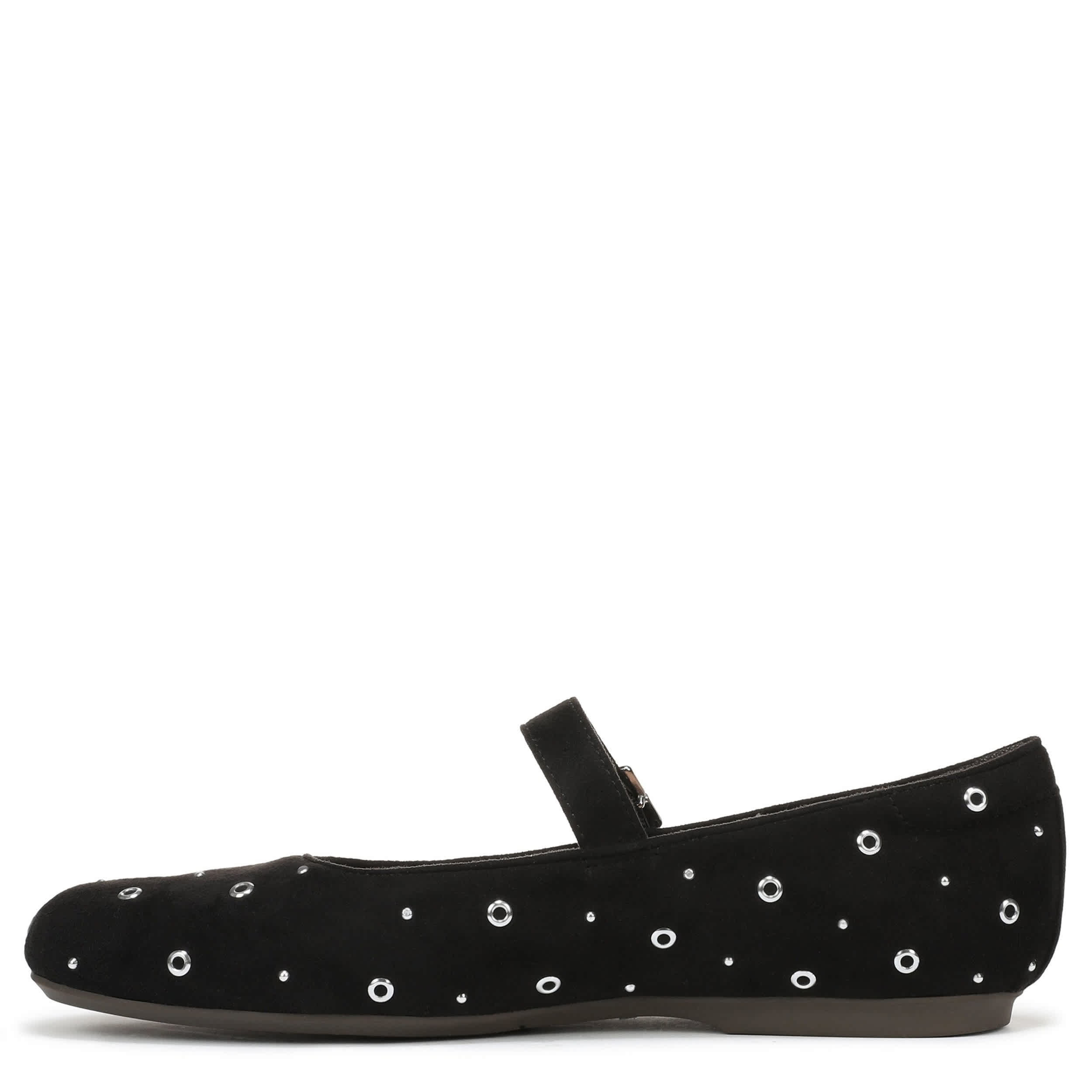 DR. SCHOLL'S-WOMENS WEXLEY JANE STUD FLAT-BLACK & 