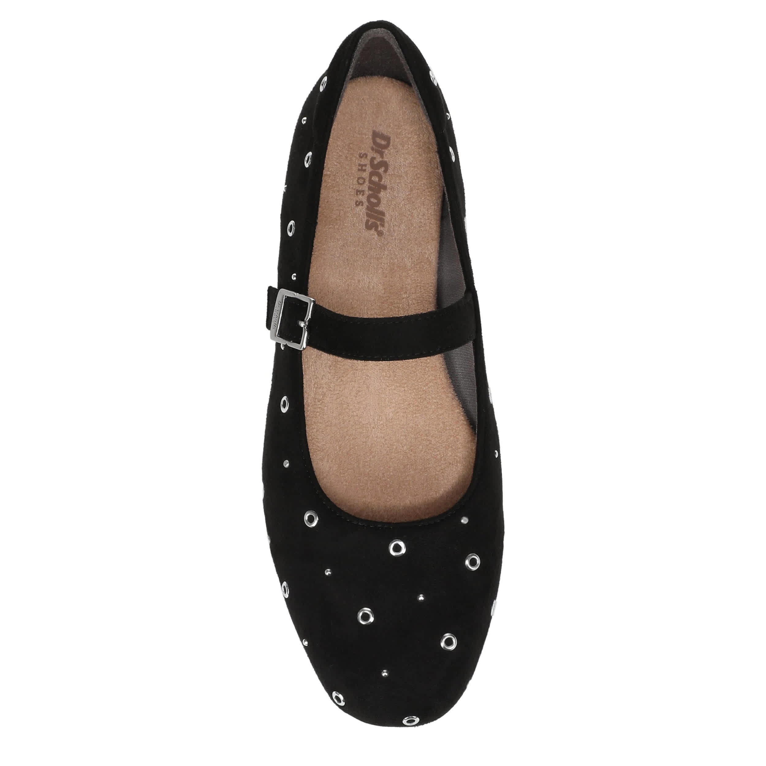 DR. SCHOLL'S-WOMENS WEXLEY JANE STUD FLAT-BLACK & 