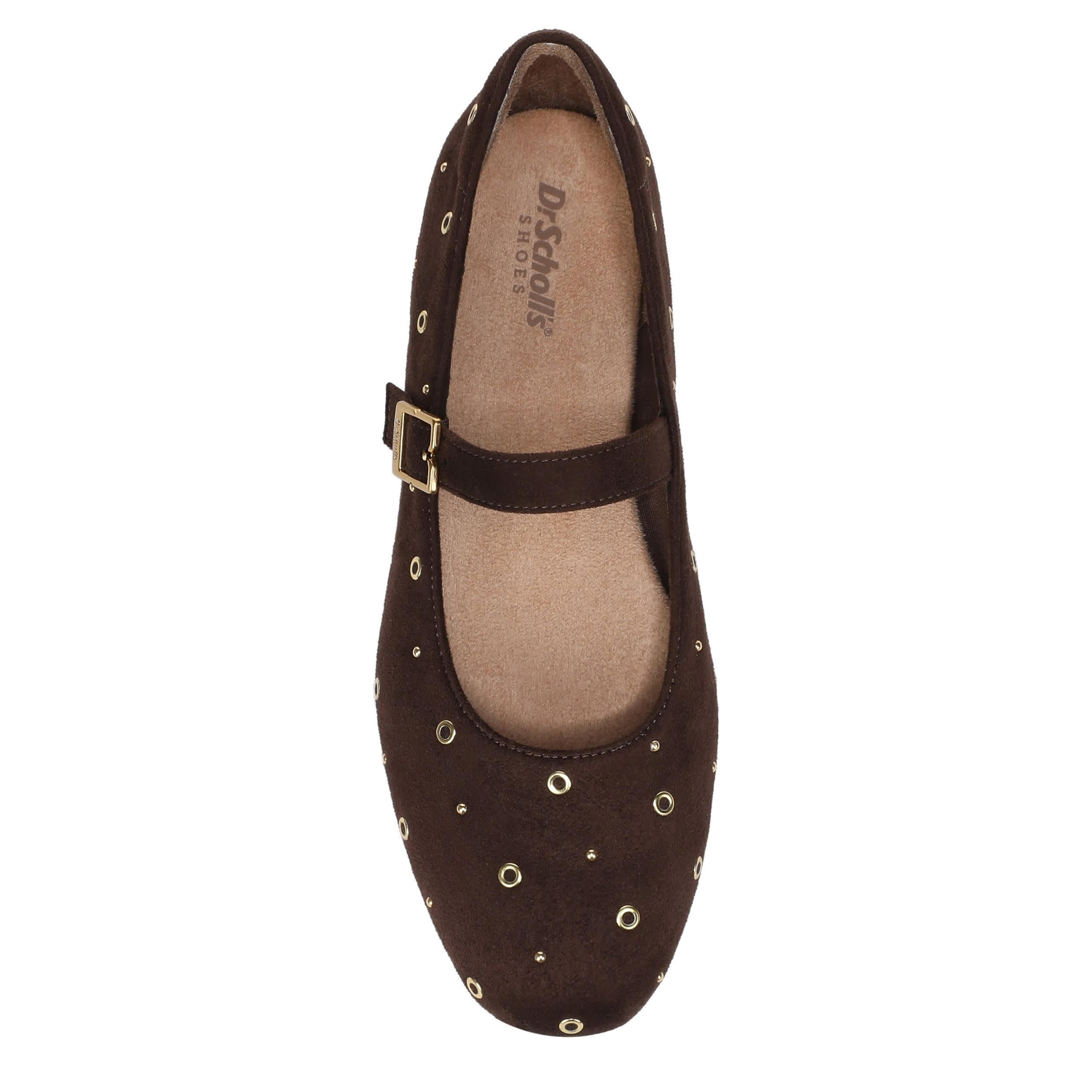 DR. SCHOLL'S-WOMENS WEXLEY JANE STUD FLAT-CORDOVAN & 