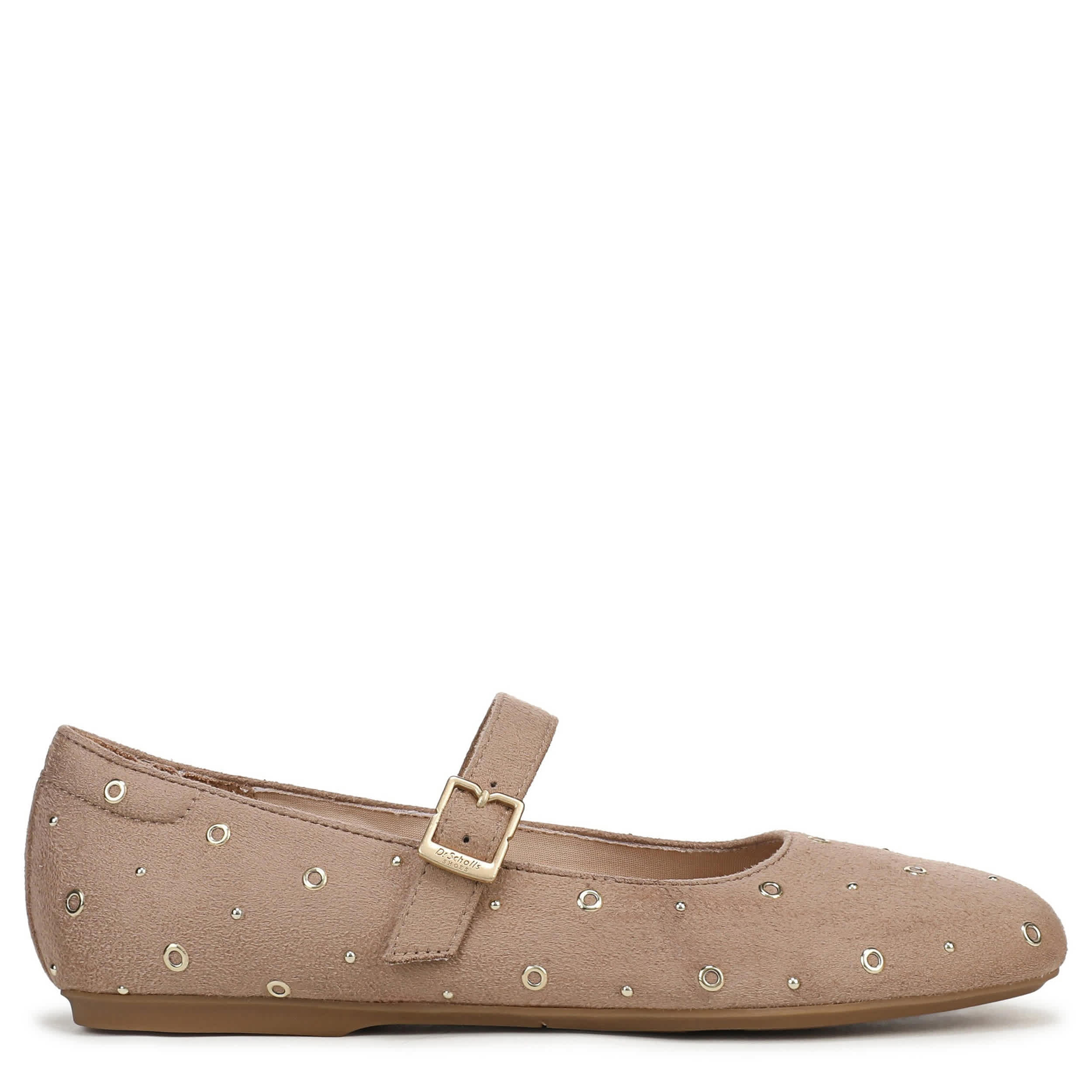 DR. SCHOLL'S-WOMENS WEXLEY JANE STUD FLAT-TAUPE & 