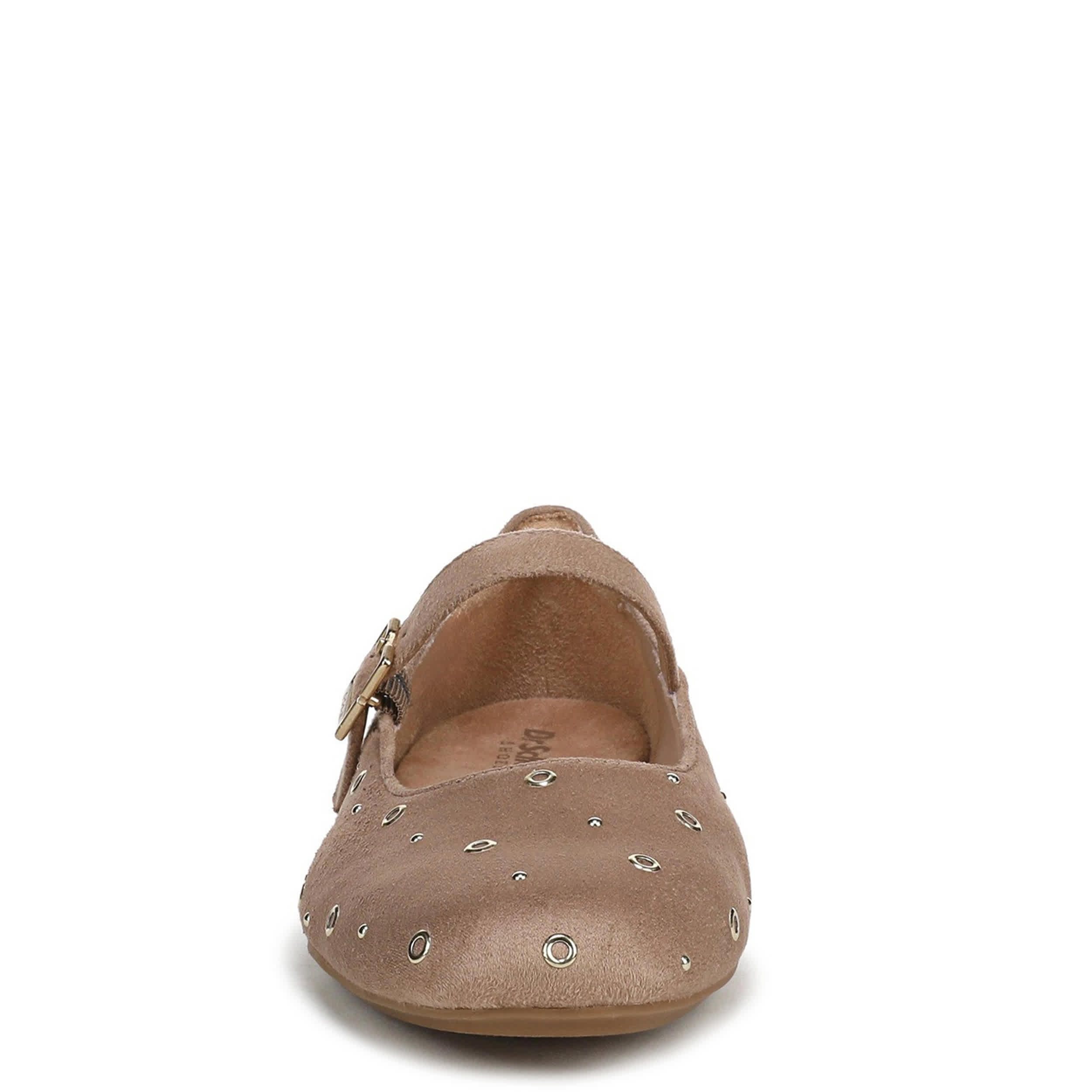 DR. SCHOLL'S-WOMENS WEXLEY JANE STUD FLAT-TAUPE & 