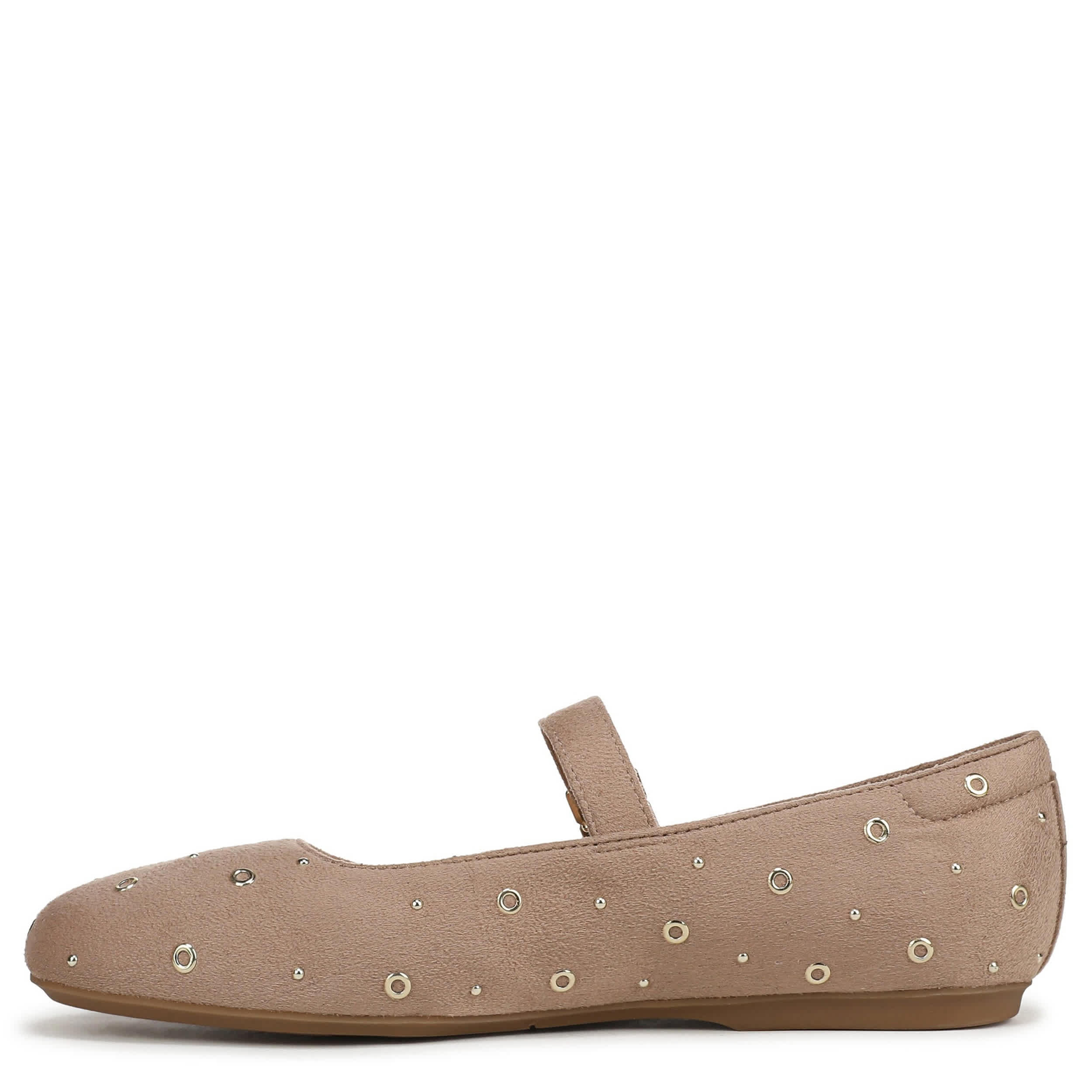 DR. SCHOLL'S-WOMENS WEXLEY JANE STUD FLAT-TAUPE & 