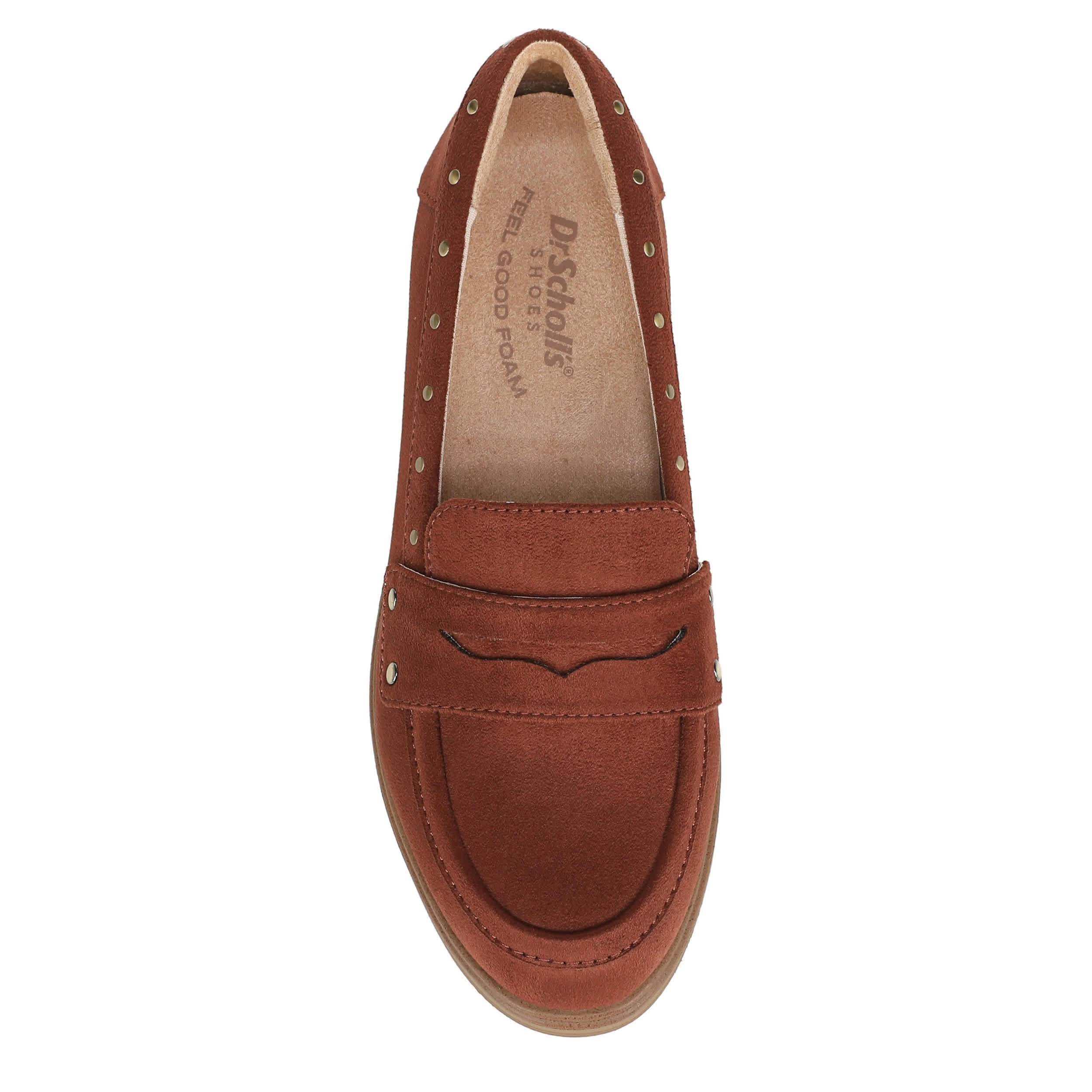 DR. SCHOLL'S-WOMENS HELLO STUD LOAFER-DARK TAN & 