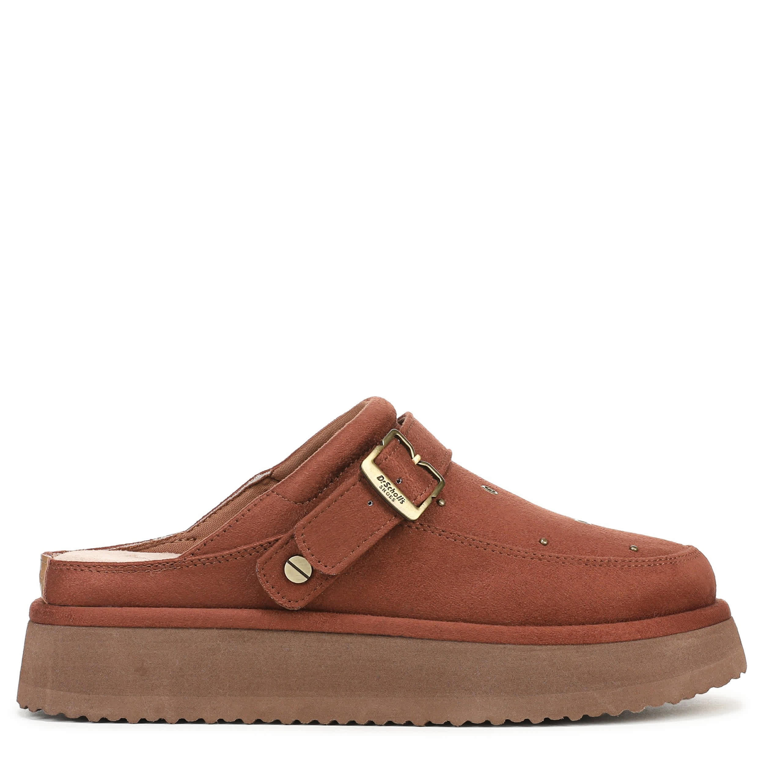 DR. SCHOLL'S-WOMENS CHILL OUT ICONIC STUD CLOG-COGNAC & 
