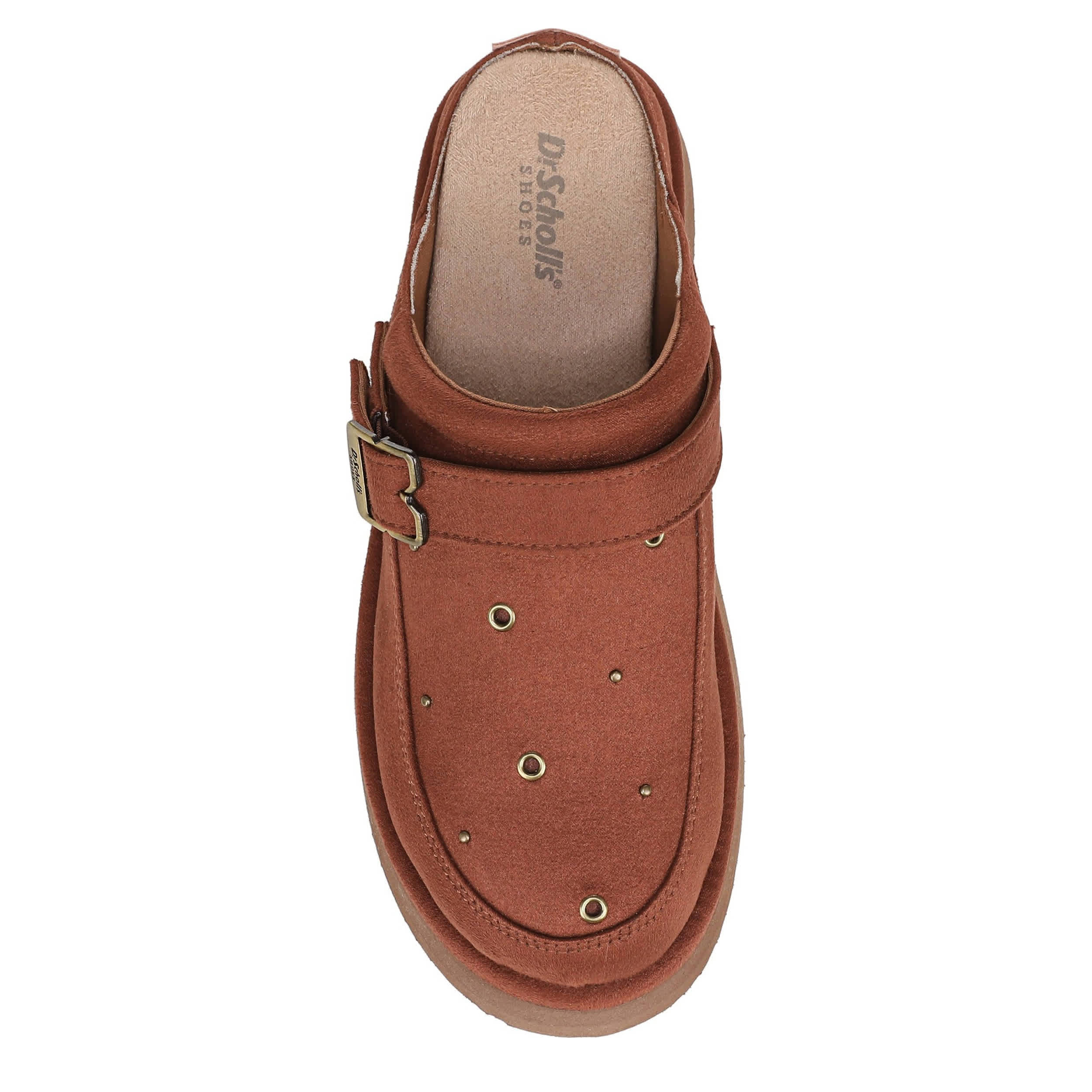 DR. SCHOLL'S-WOMENS CHILL OUT ICONIC STUD CLOG-COGNAC & 