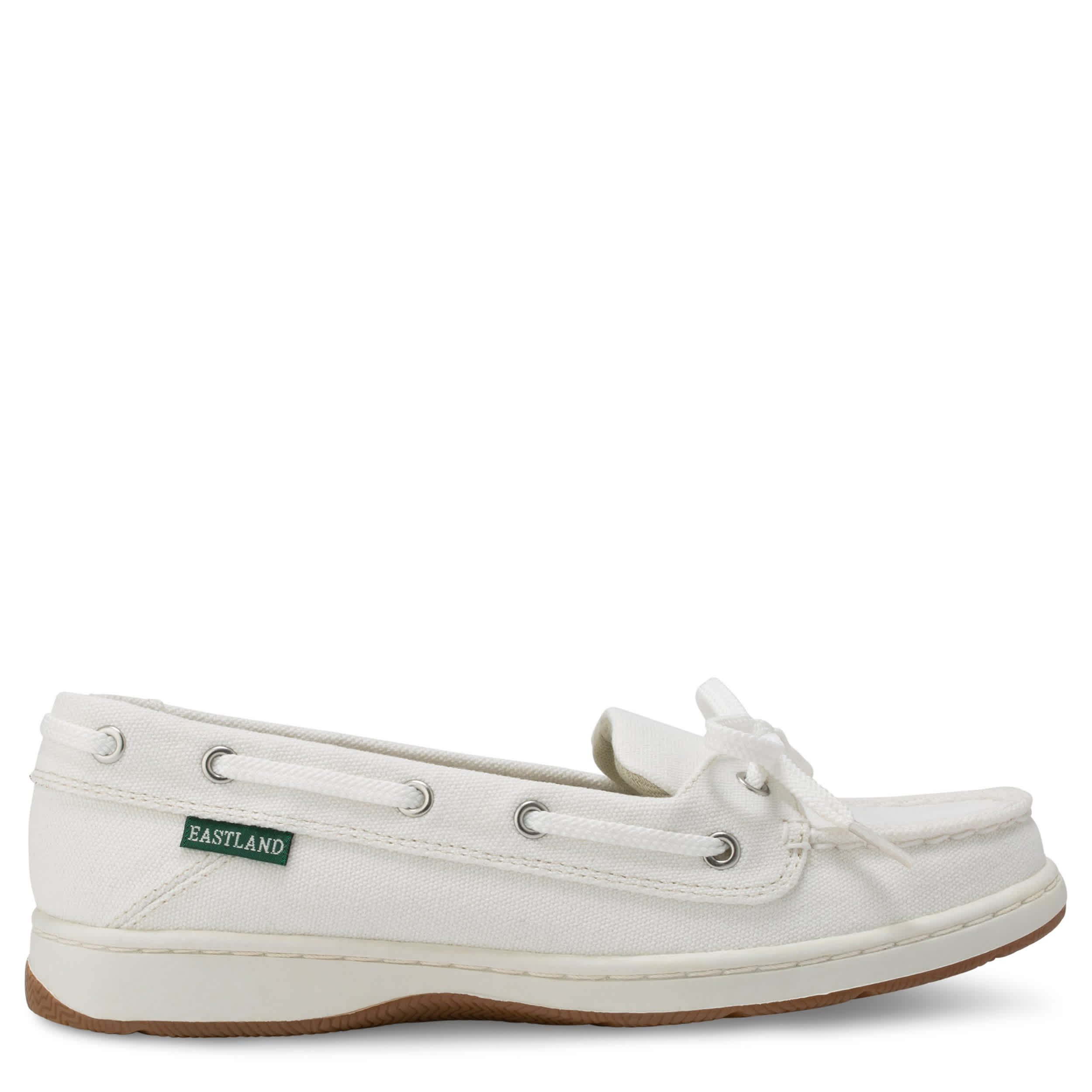 EASTLAND-WOMENS SUNSET BOAT SHOE-WHITE & 