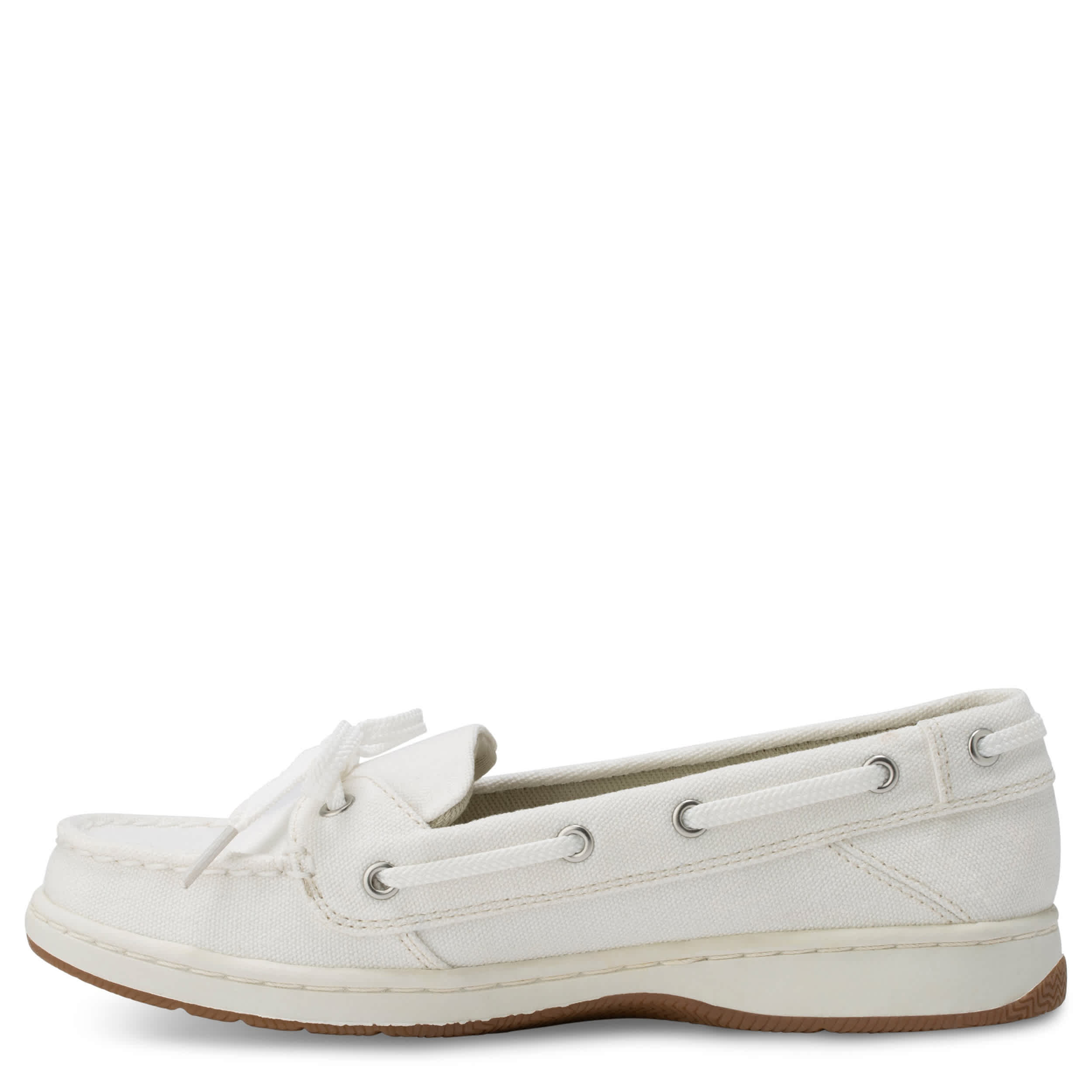 EASTLAND-WOMENS SUNSET BOAT SHOE-WHITE & 