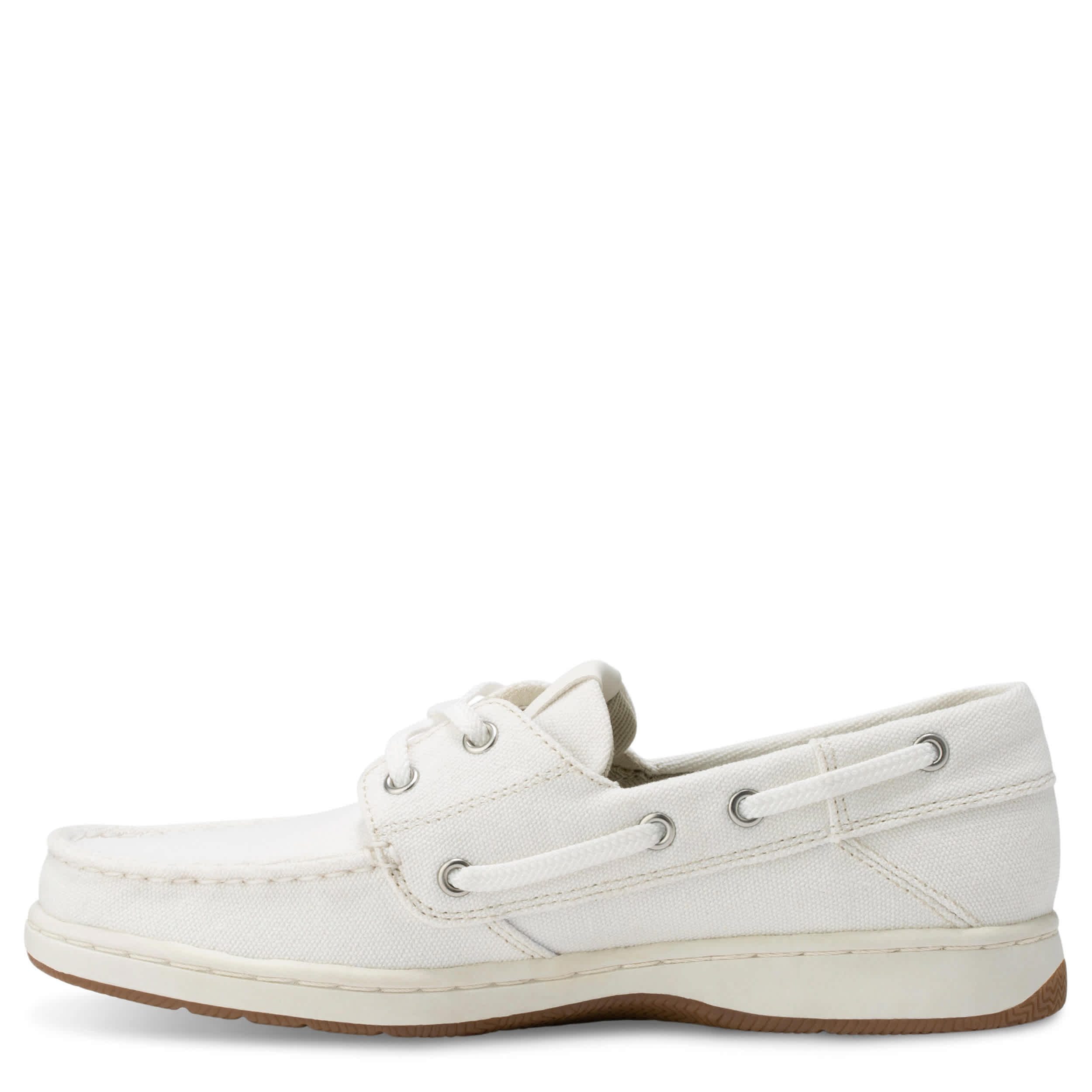 EASTLAND-WOMENS SUMMER BOAT SHOE-WHITE & 