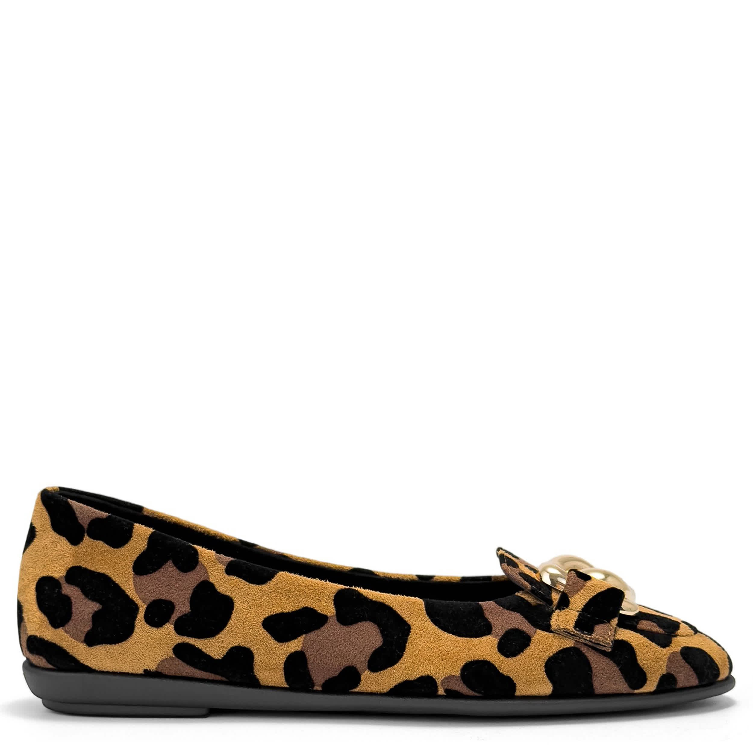 AEROSOLES-WOMENS BELL FLAT-LEOPARD & CAMEL