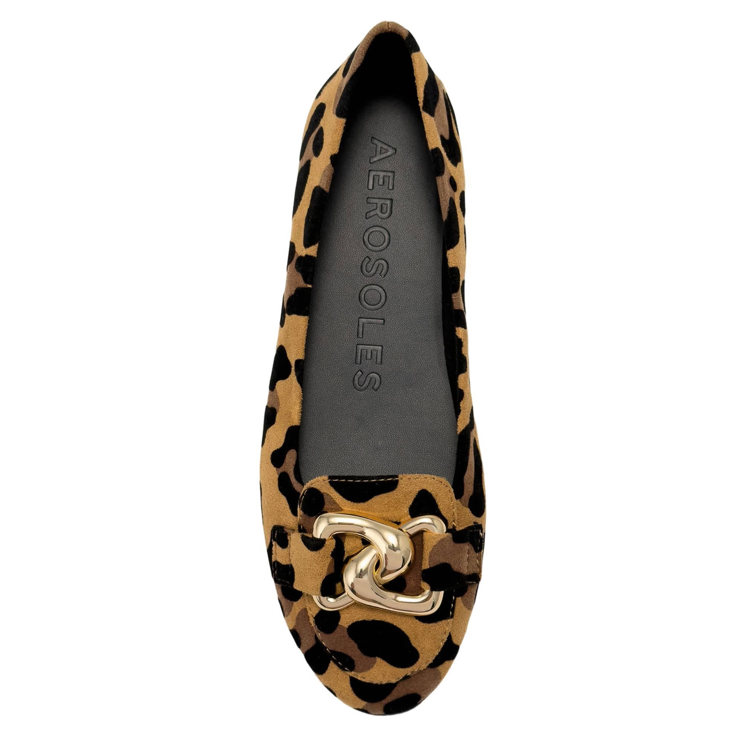 AEROSOLES-WOMENS BELL FLAT-LEOPARD & CAMEL