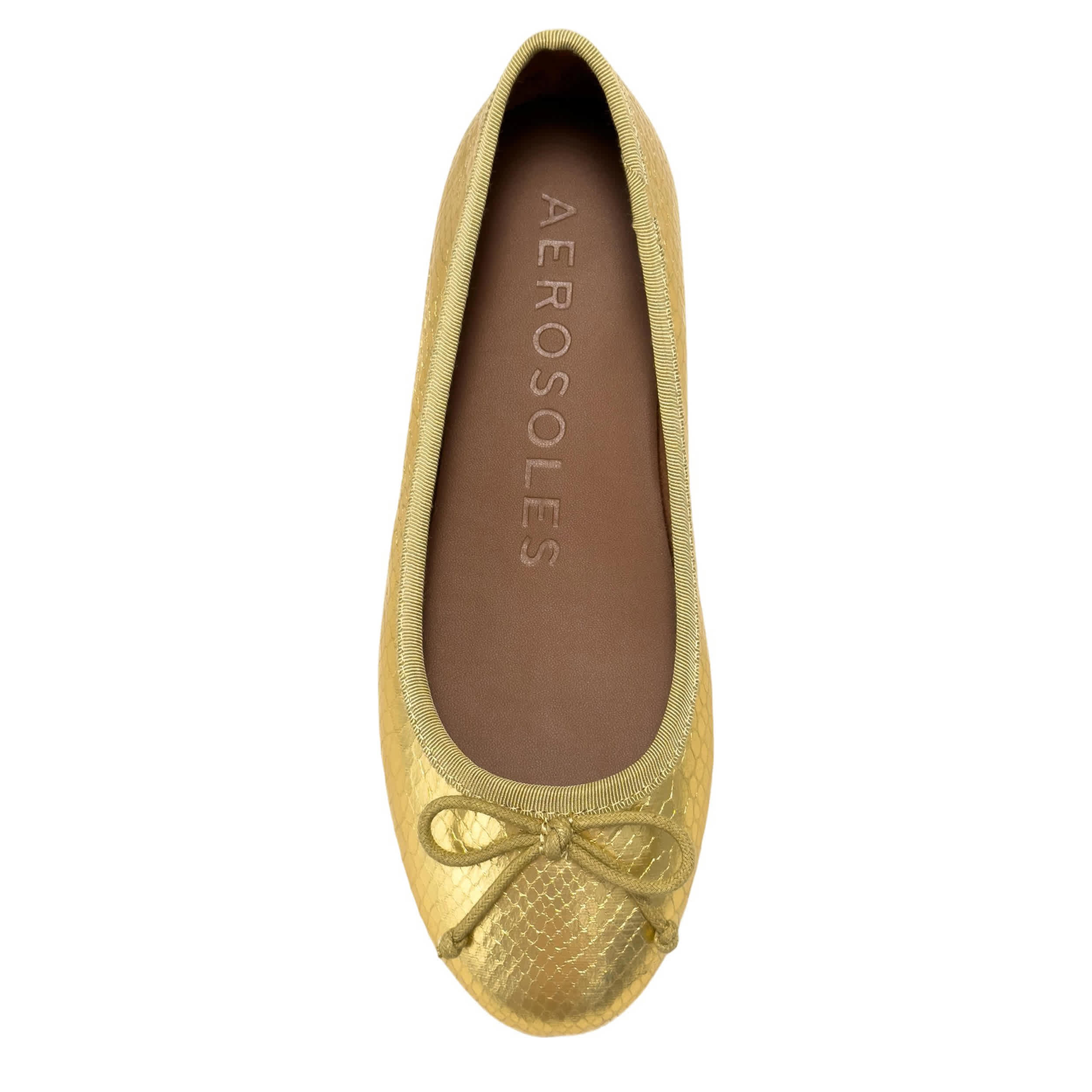AEROSOLES-WOMENS HOMEBET FLAT-GOLD & SNAKE