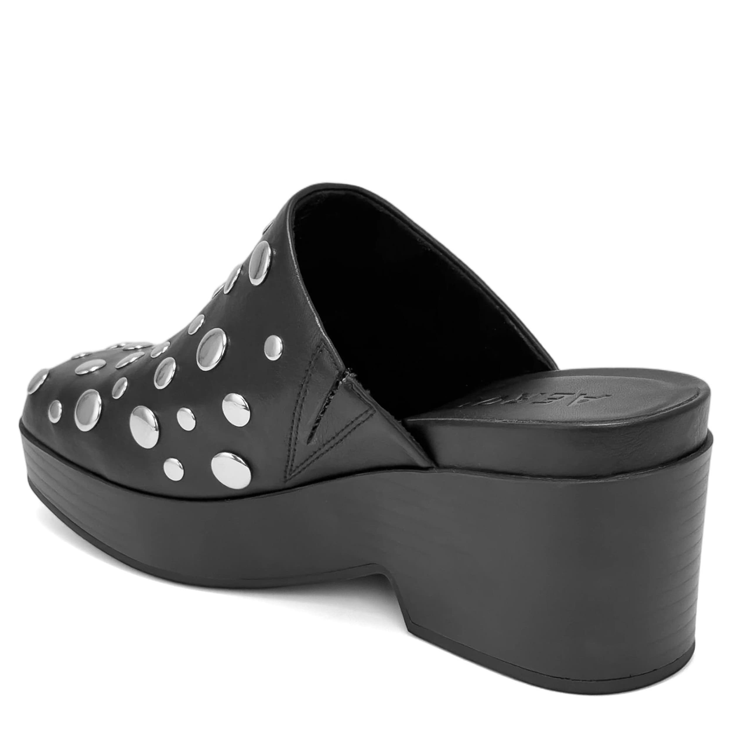 AEROSOLES-WOMENS CHATA FX GLAZED CLOG-BLACK & WHITE