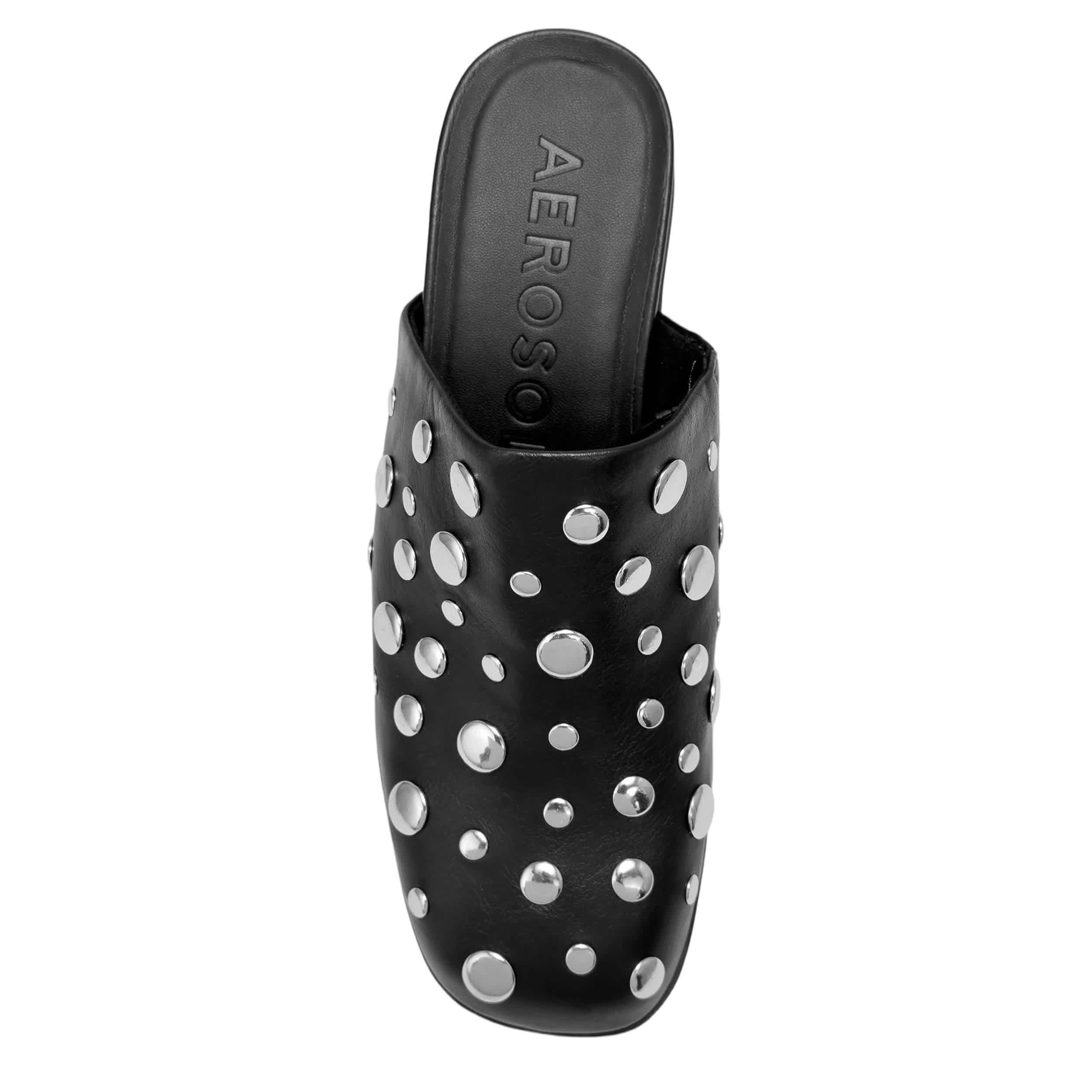 AEROSOLES-WOMENS CHATA FX GLAZED CLOG-BLACK & WHITE
