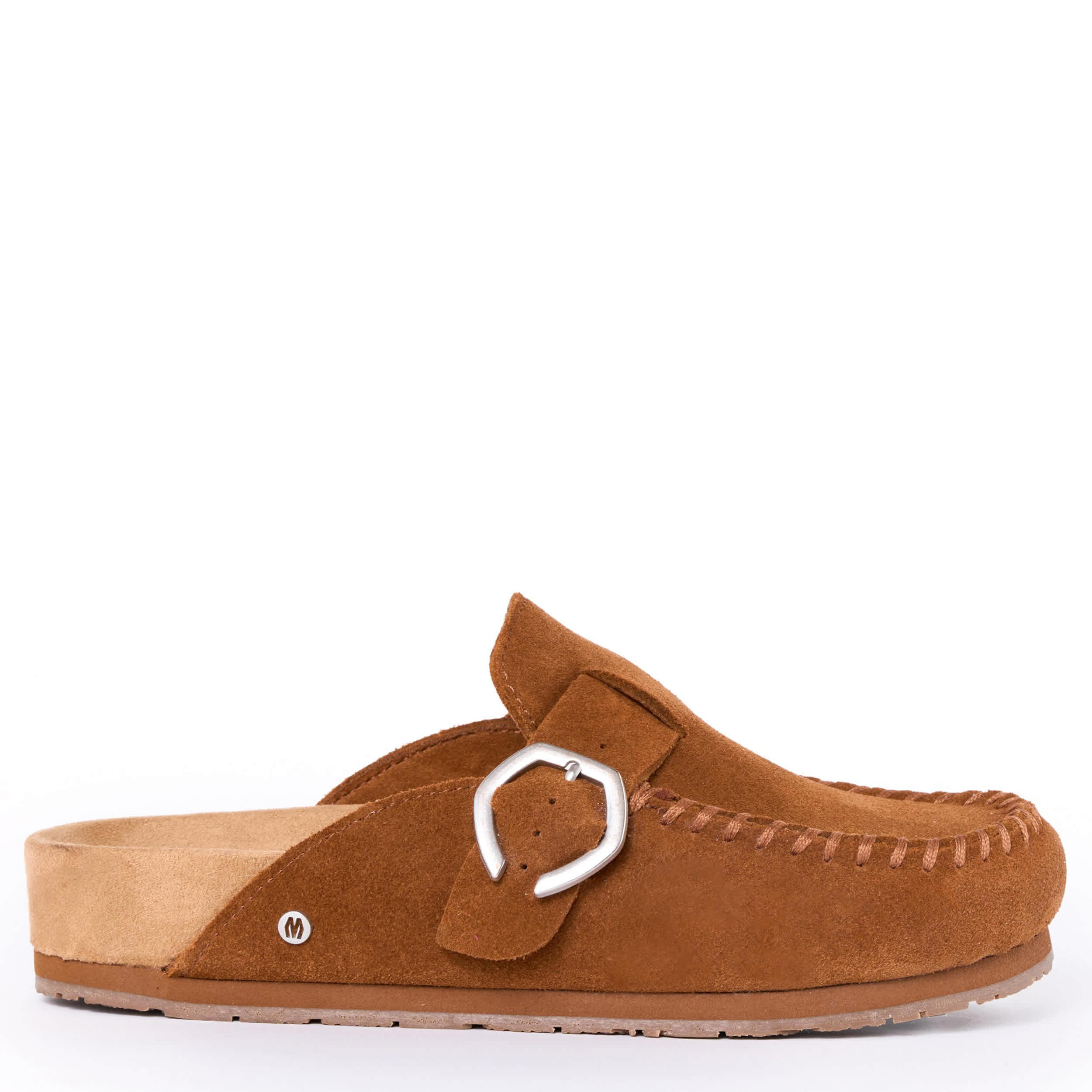 MINNETONKA-WOMENS BUCKLE CLOG-BROWN & 