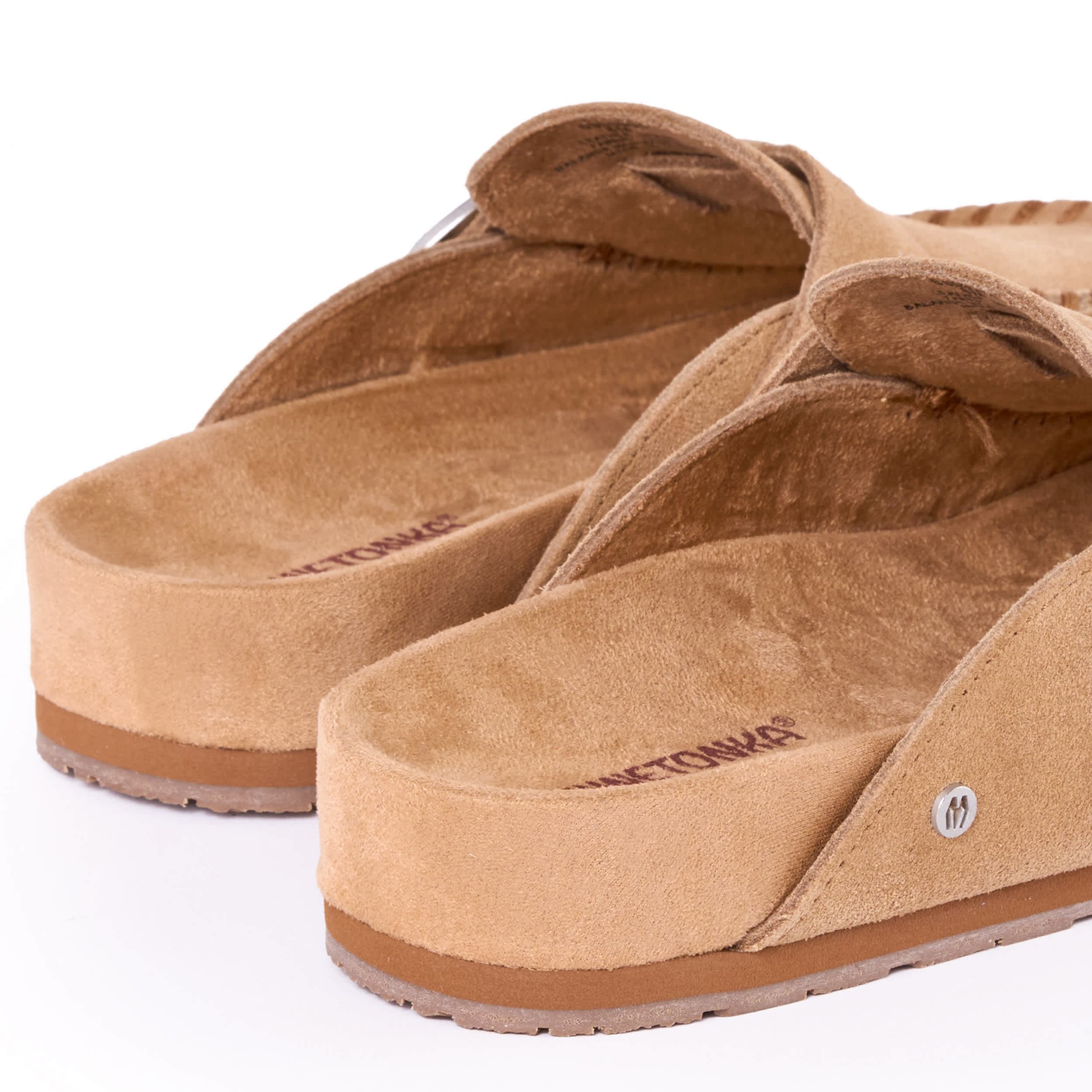 MINNETONKA-WOMENS BUCKLE CLOG-COGNAC & 