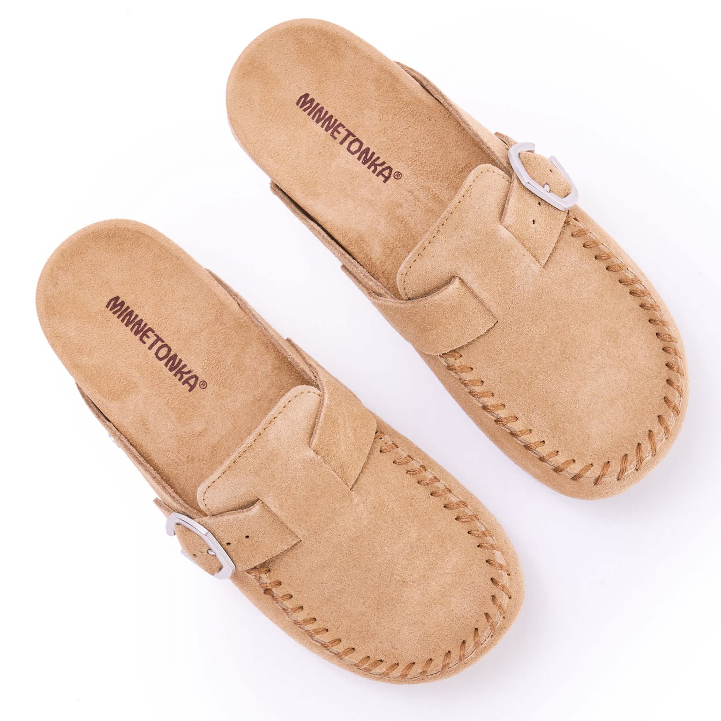 MINNETONKA-WOMENS BUCKLE CLOG-COGNAC & 