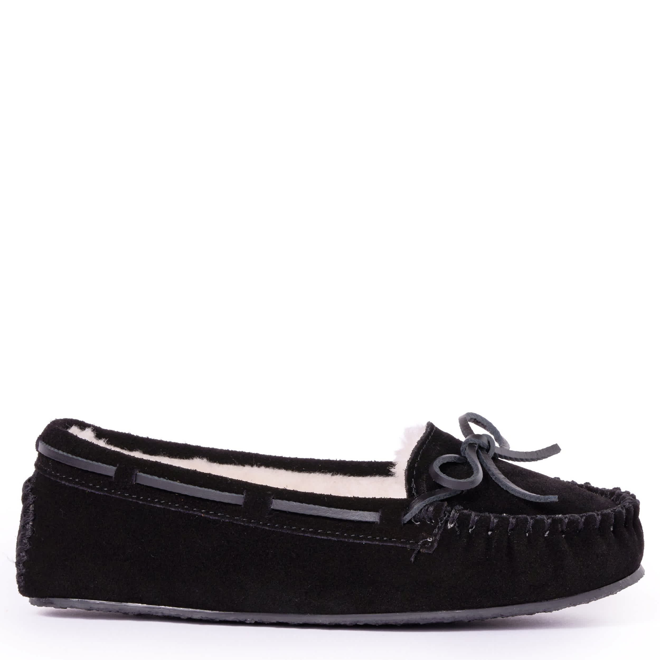 MINNETONKA-WOMENS CALLY SLIPPER-BLACK & 