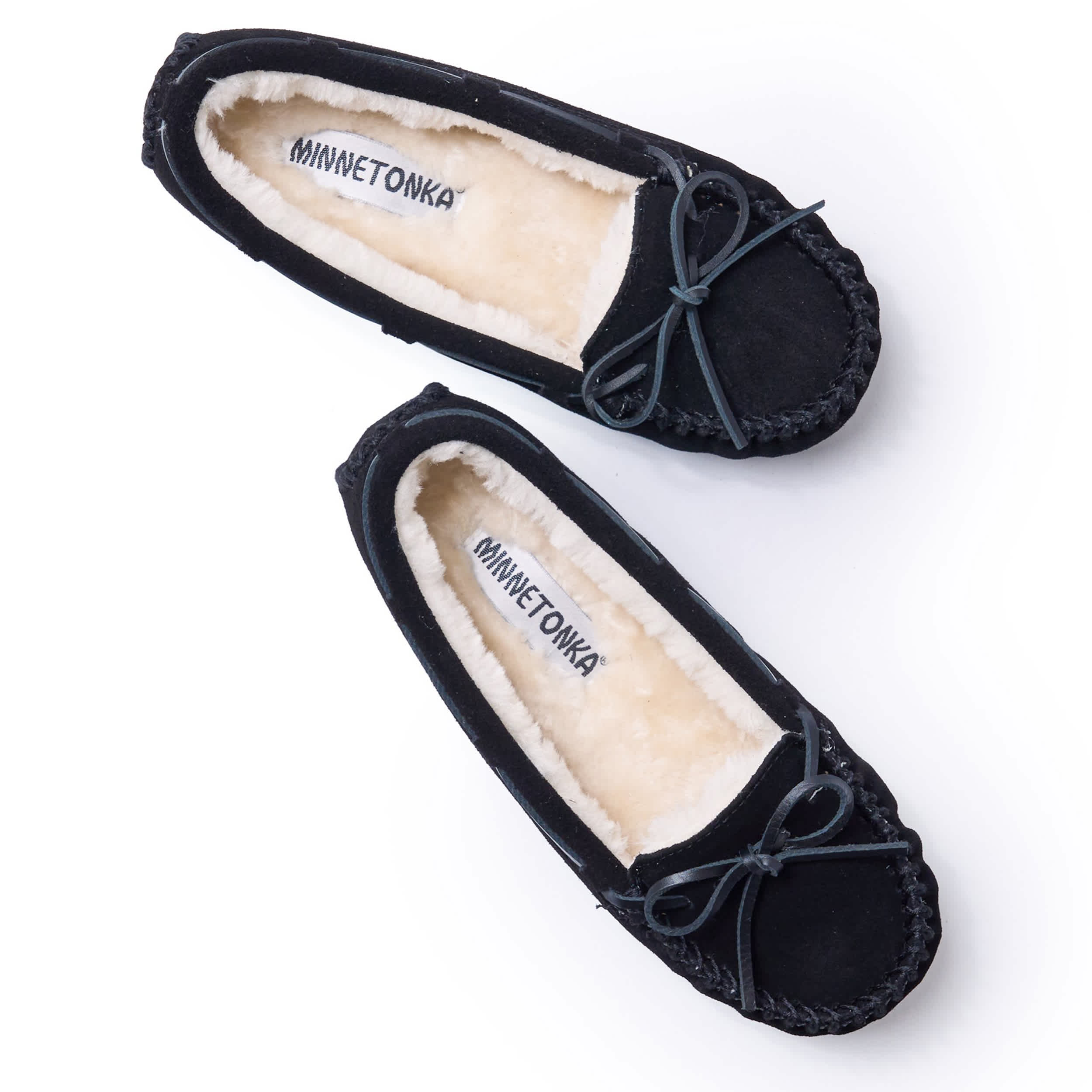 MINNETONKA-WOMENS CALLY SLIPPER-BLACK & 