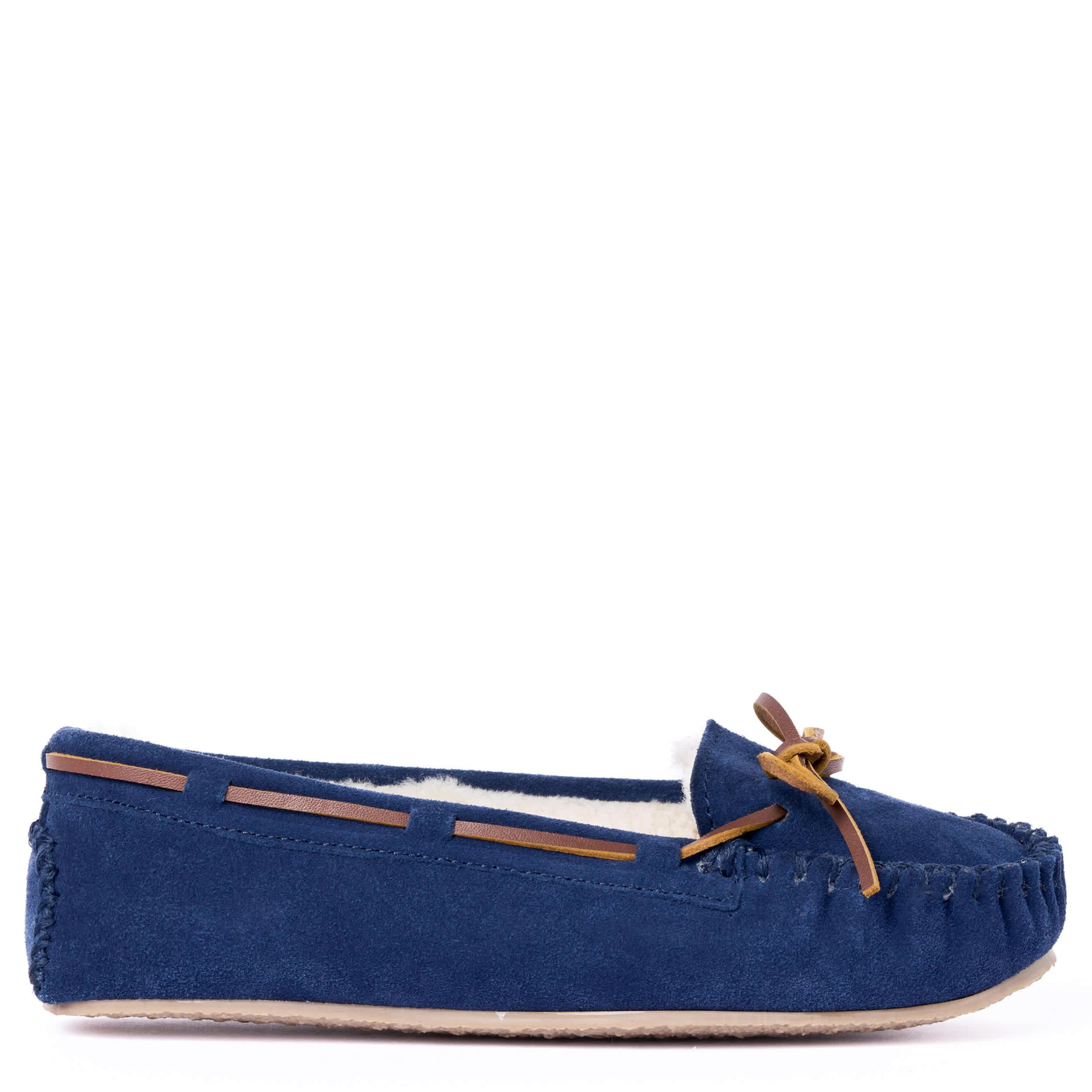 MINNETONKA-WOMENS CALLY SLIPPER-NAVY & 