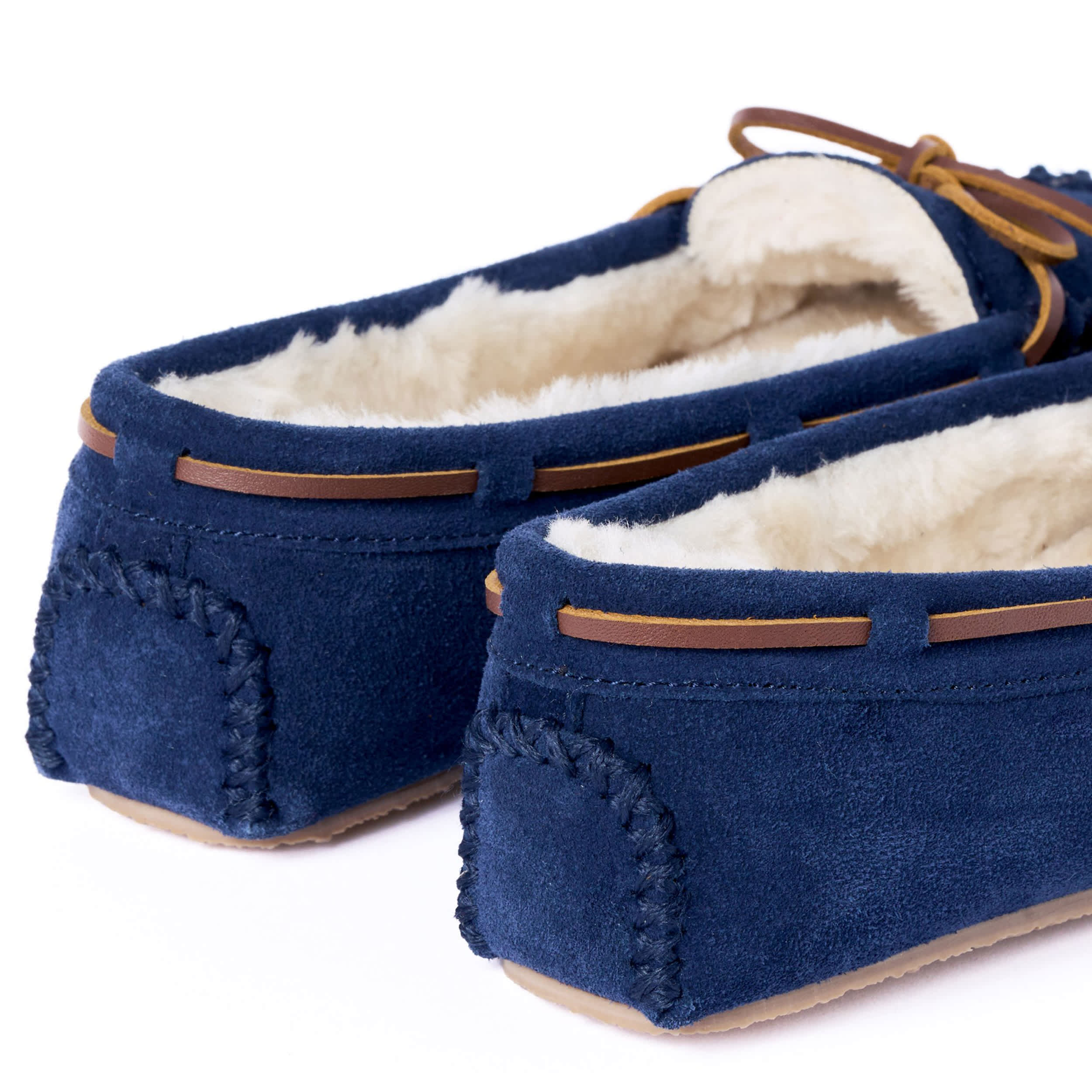 MINNETONKA-WOMENS CALLY SLIPPER-NAVY & 