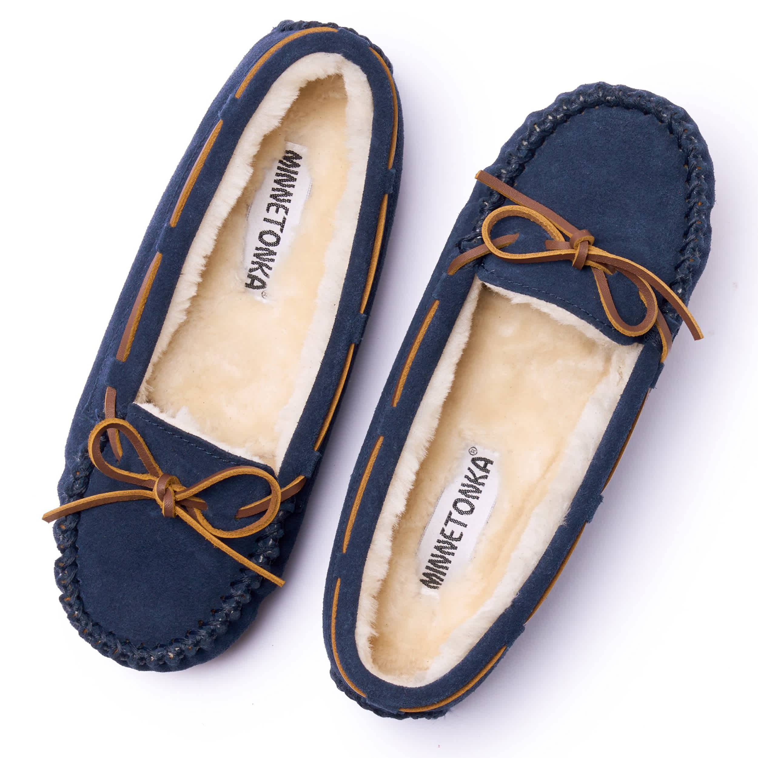 MINNETONKA-WOMENS CALLY SLIPPER-NAVY & 