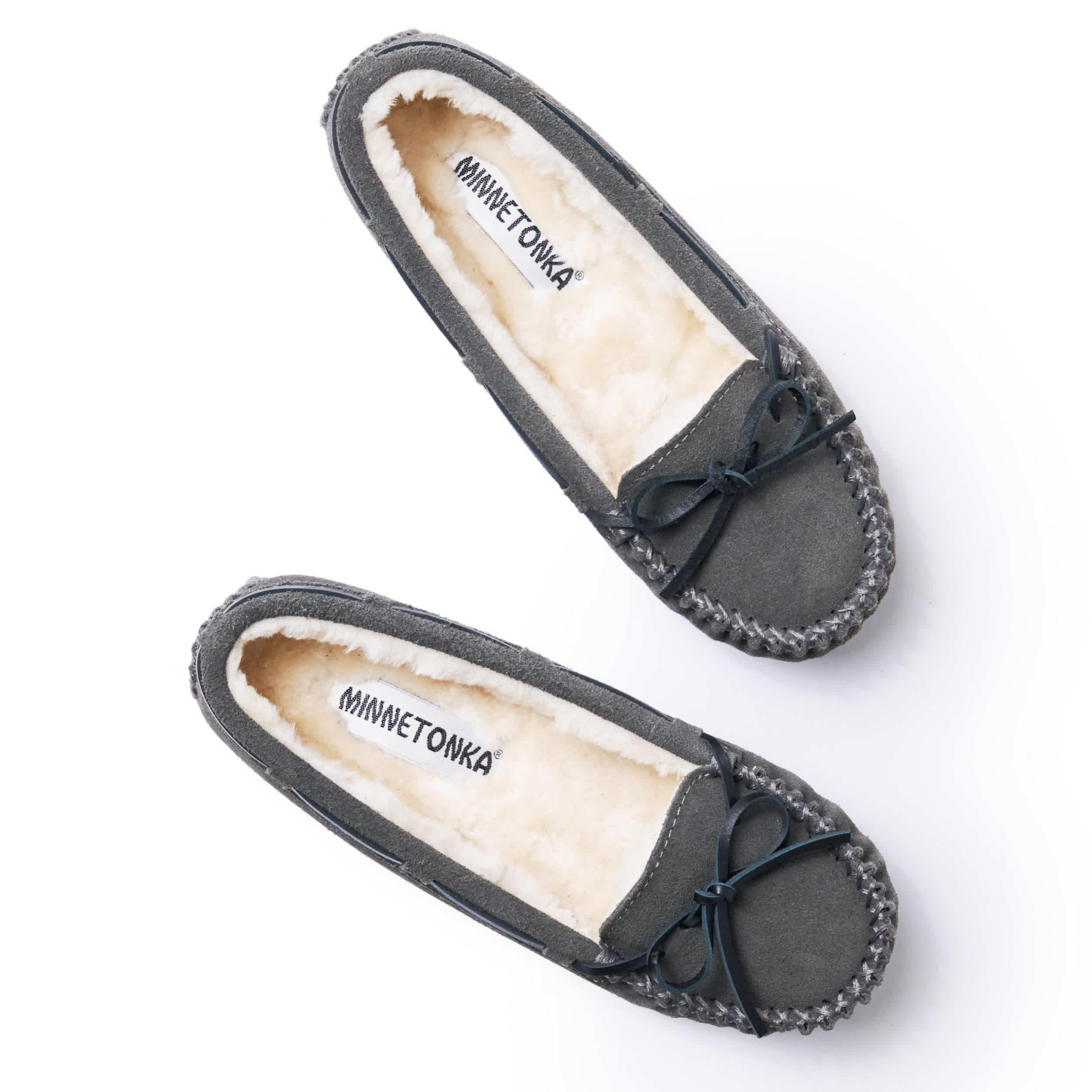 MINNETONKA-WOMENS CALLY SLIPPER-GREY & 