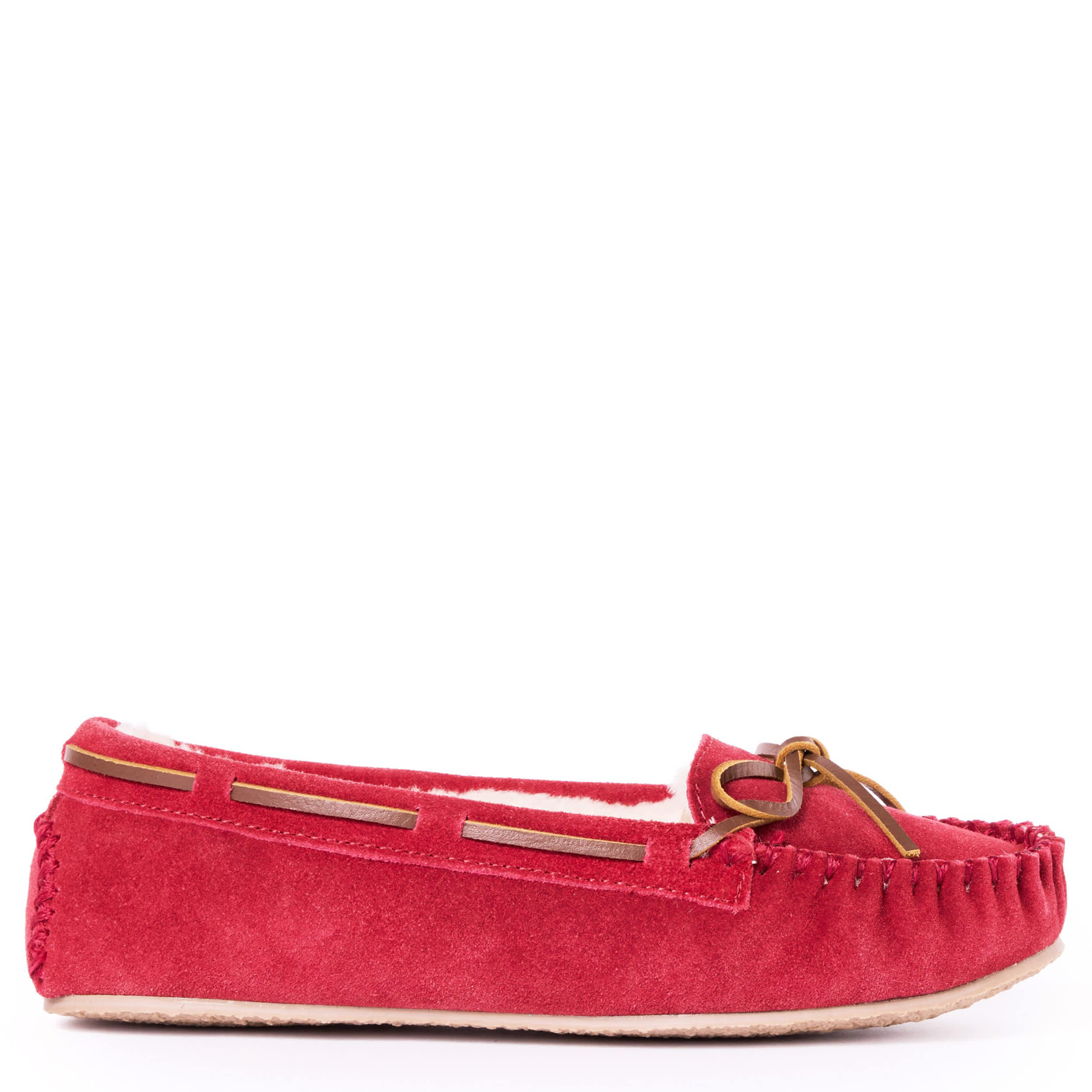 MINNETONKA-WOMENS CALLY SLIPPER-RED & 