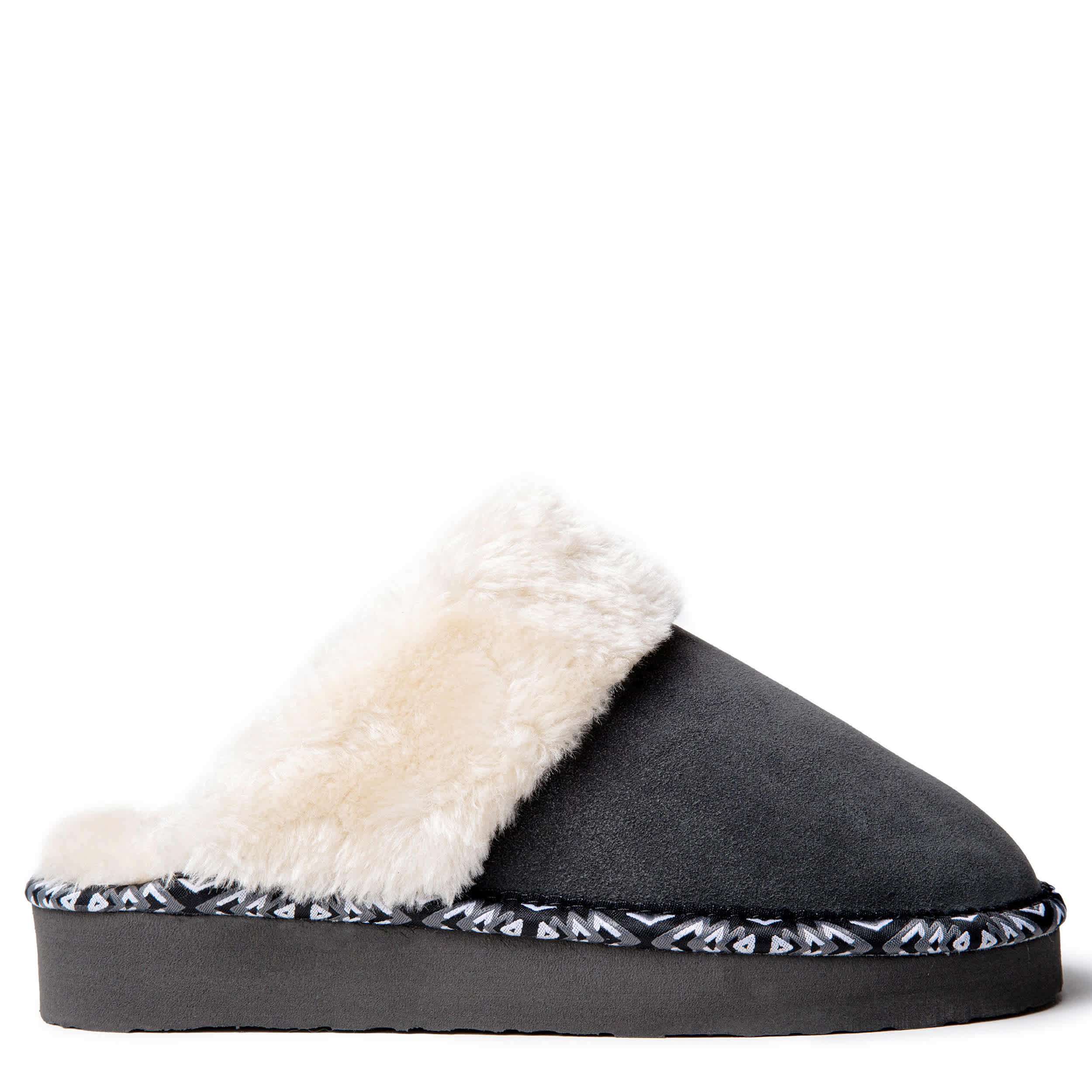 MINNETONKA-WOMENS CERISE SLIPPER-DARK GREY & 
