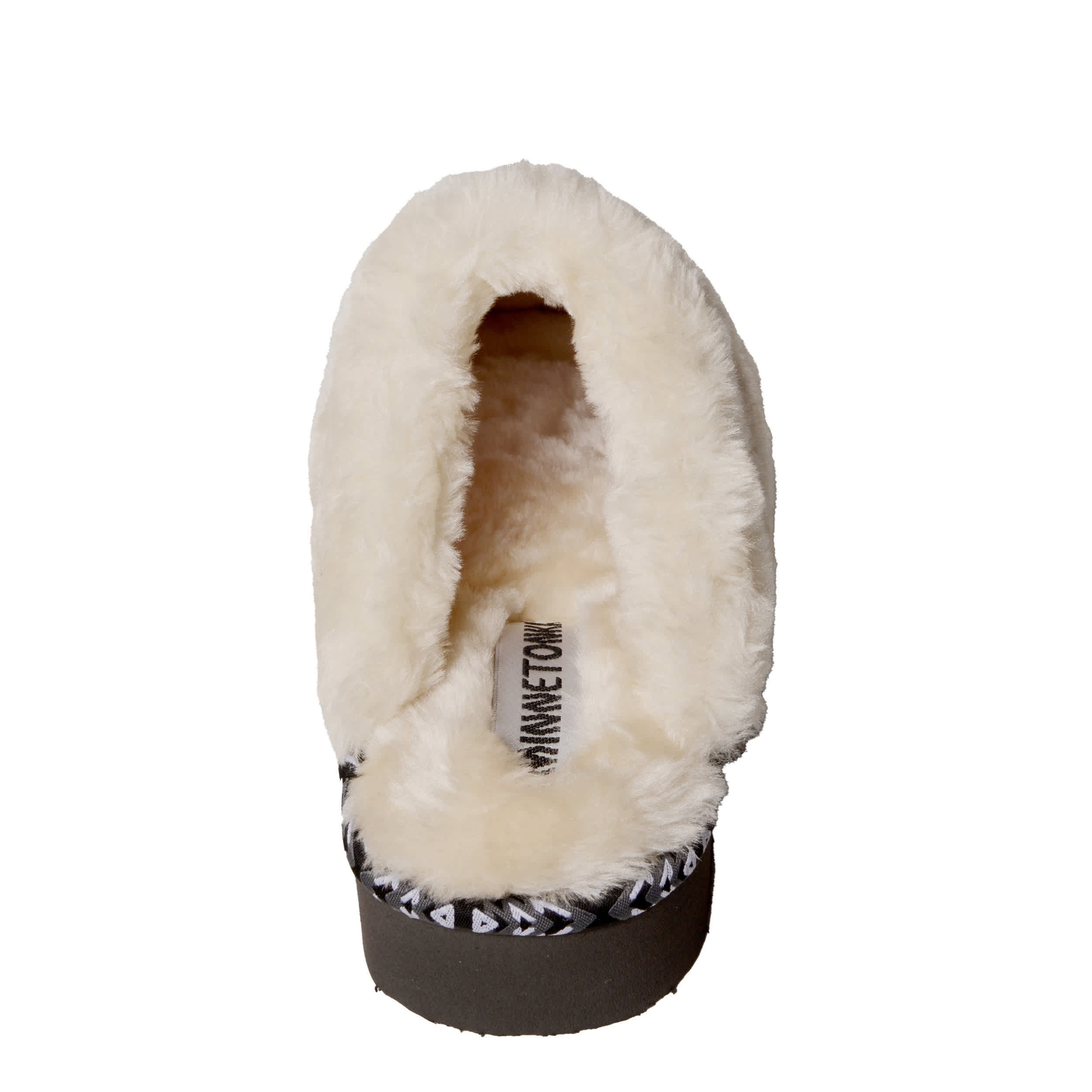 MINNETONKA-WOMENS CERISE SLIPPER-DARK GREY & 
