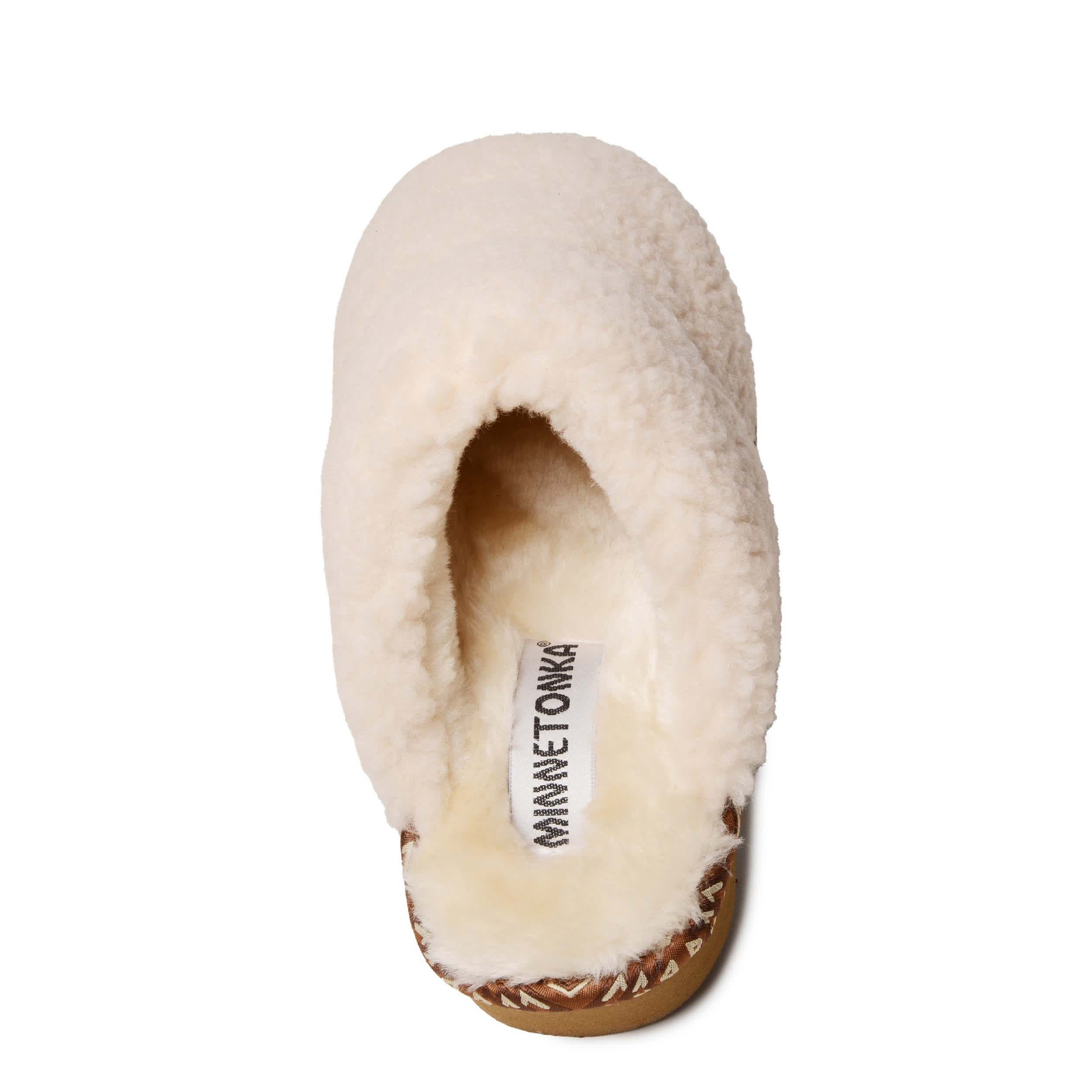 MINNETONKA-WOMENS CERISE SLIPPER-IVORY & 