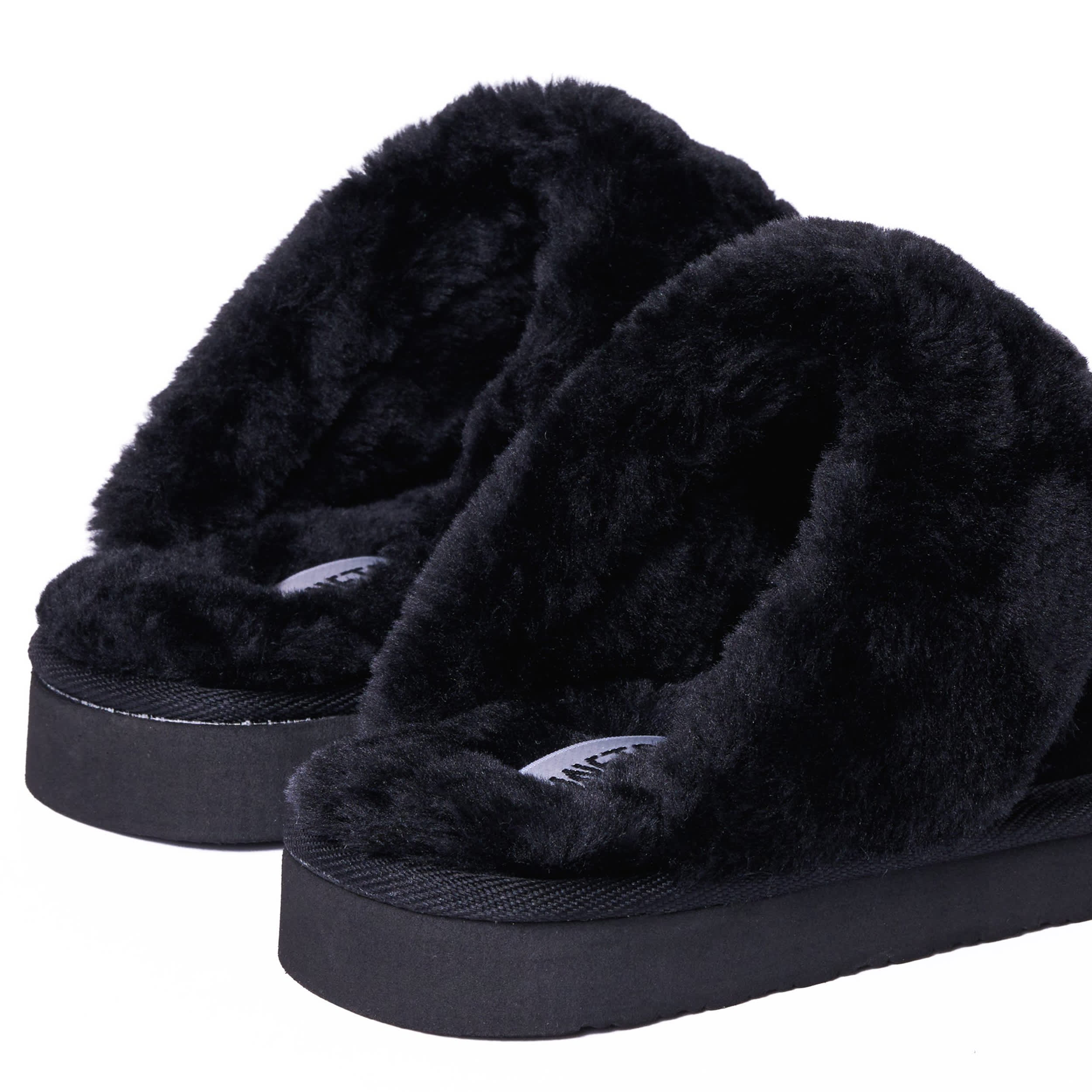MINNETONKA-WOMENS CHESNEY SLIPPER-BLACK & 