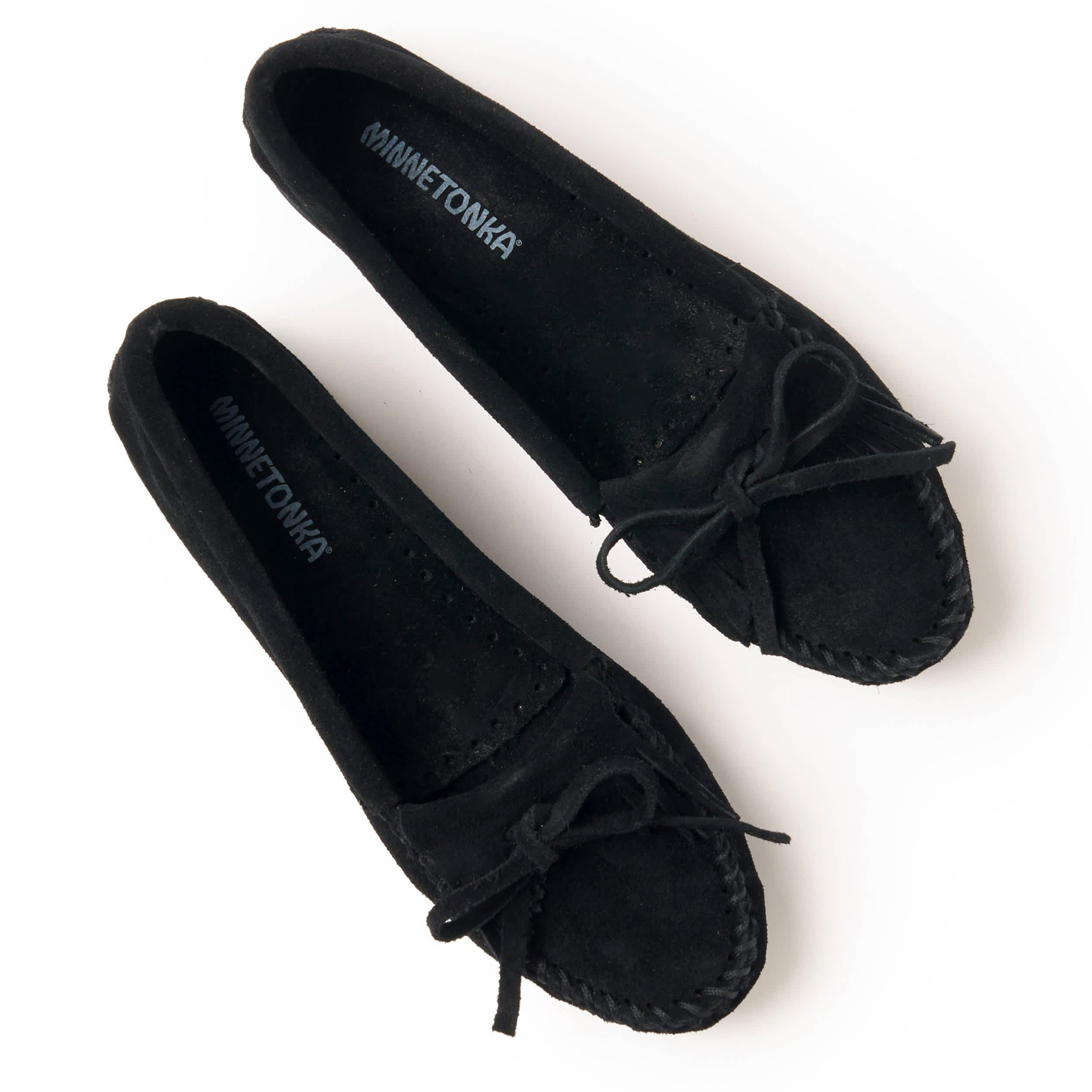 MINNETONKA-WOMENS KILTY LOAFER-BLACK & 