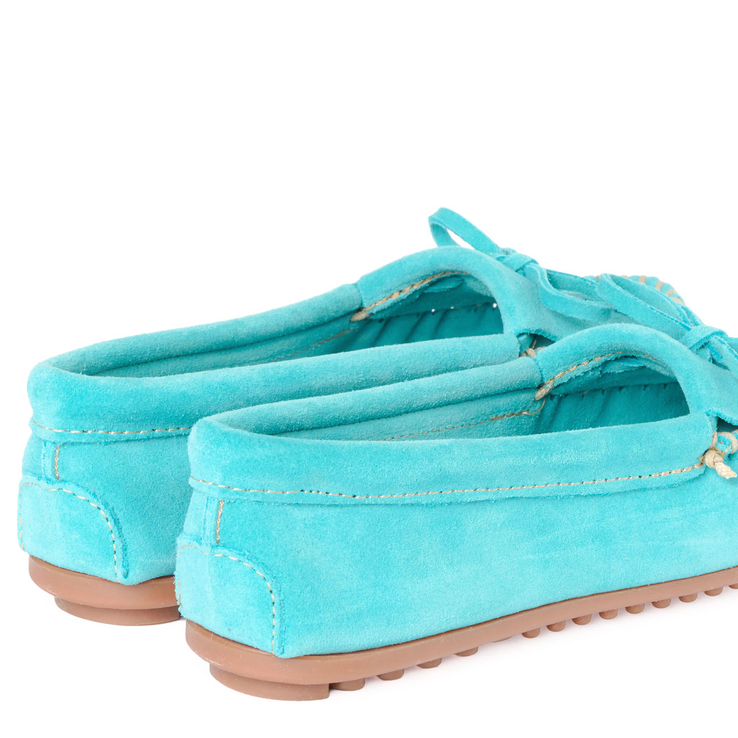MINNETONKA-WOMENS KILTY LOAFER-TURQUOISE & 