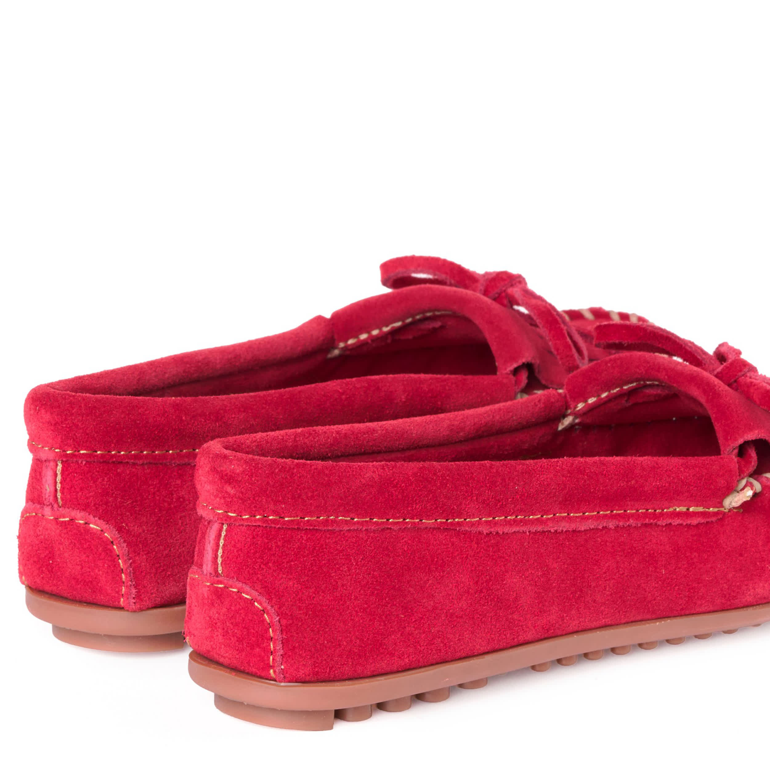 MINNETONKA-WOMENS KILTY LOAFER-RED & 