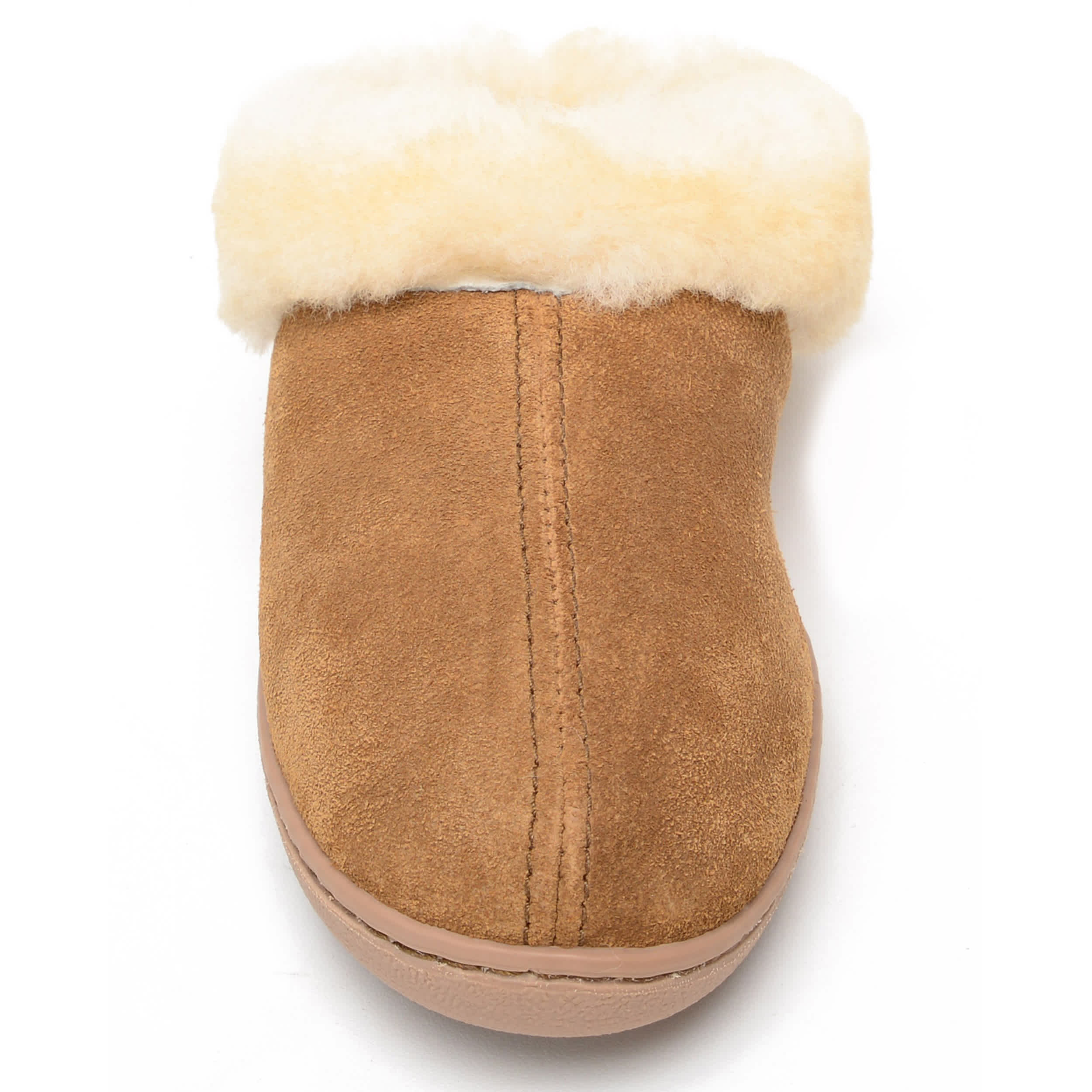 MINNETONKA-WOMENS SHEEPSKIN CLOG-TAN & 