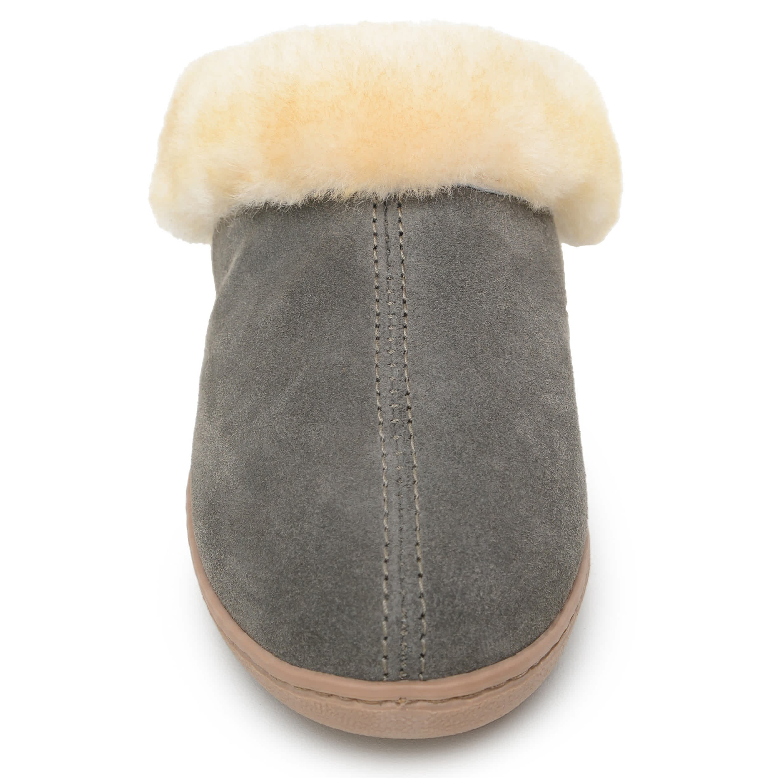 MINNETONKA-WOMENS SHEEPSKIN CLOG-GREY & 