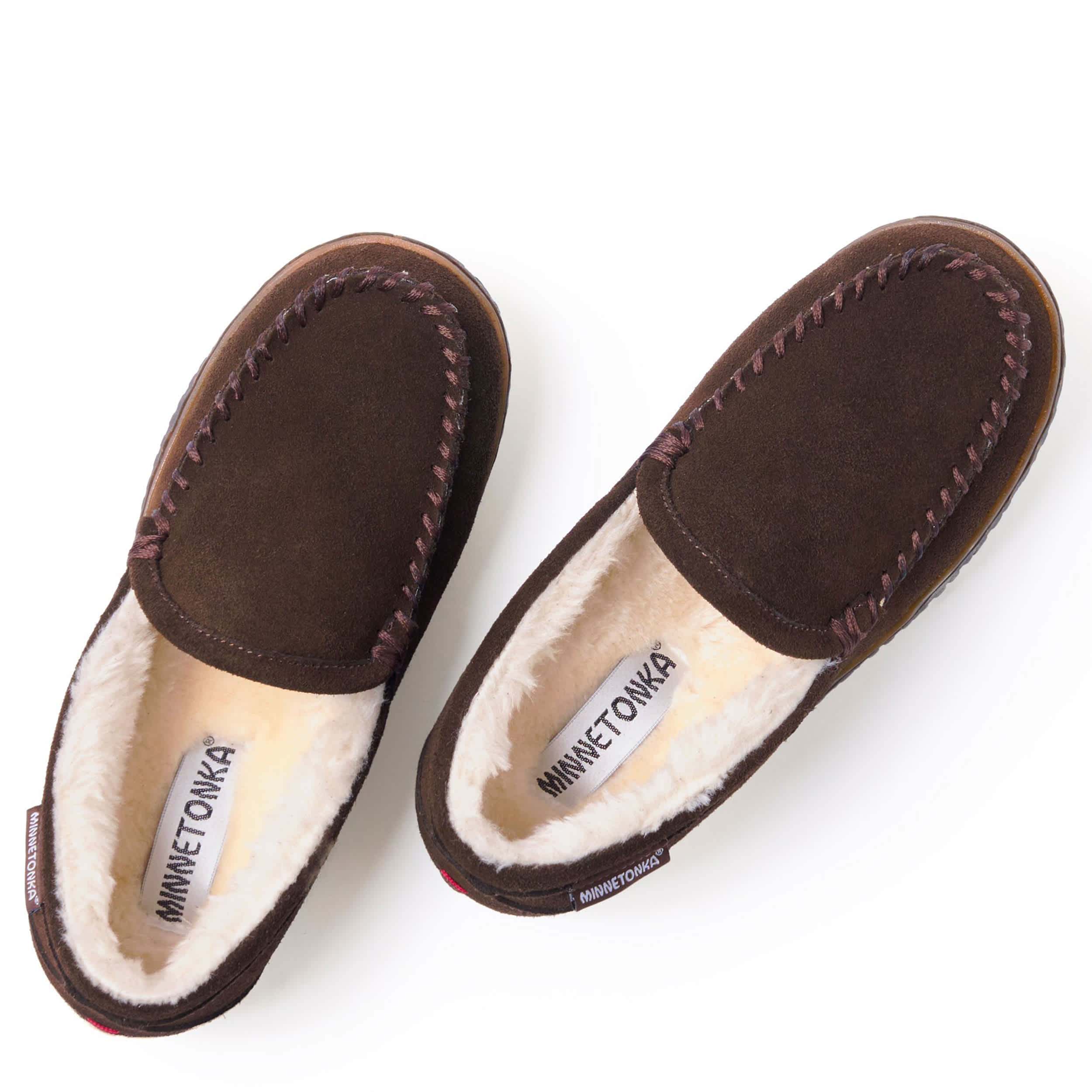 MINNETONKA-WOMENS TEMPE SLIPPER-CHOCOLATE & 