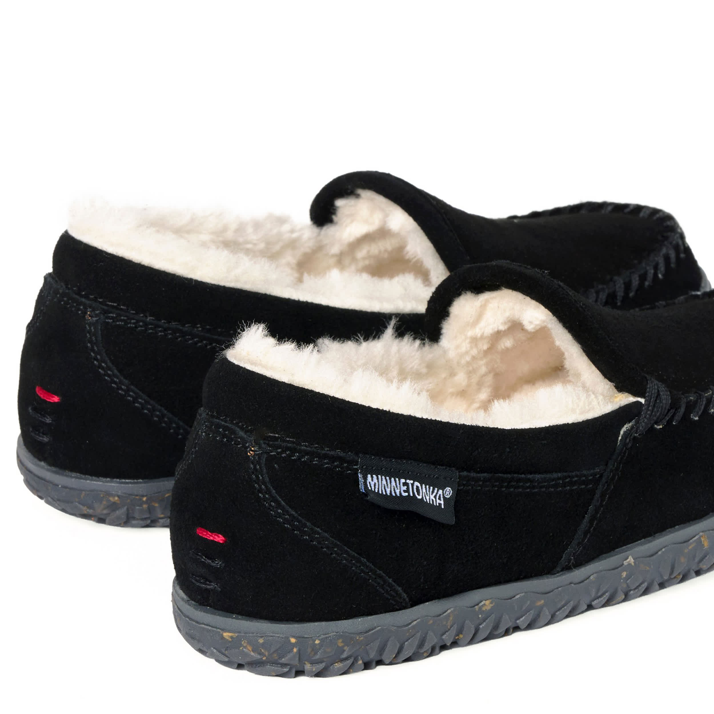 MINNETONKA-WOMENS TEMPE SLIPPER-BLACK & 