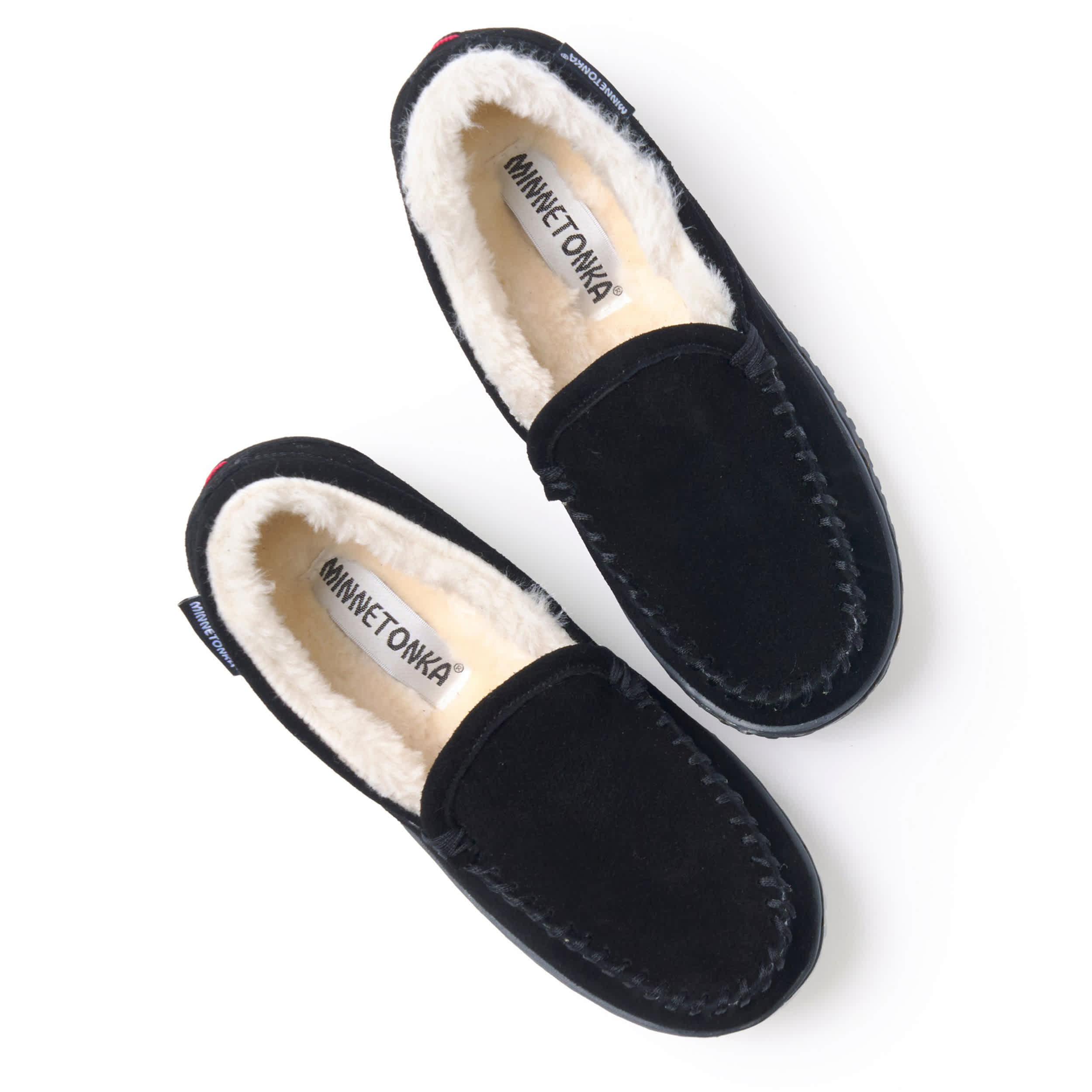 MINNETONKA-WOMENS TEMPE SLIPPER-BLACK & 