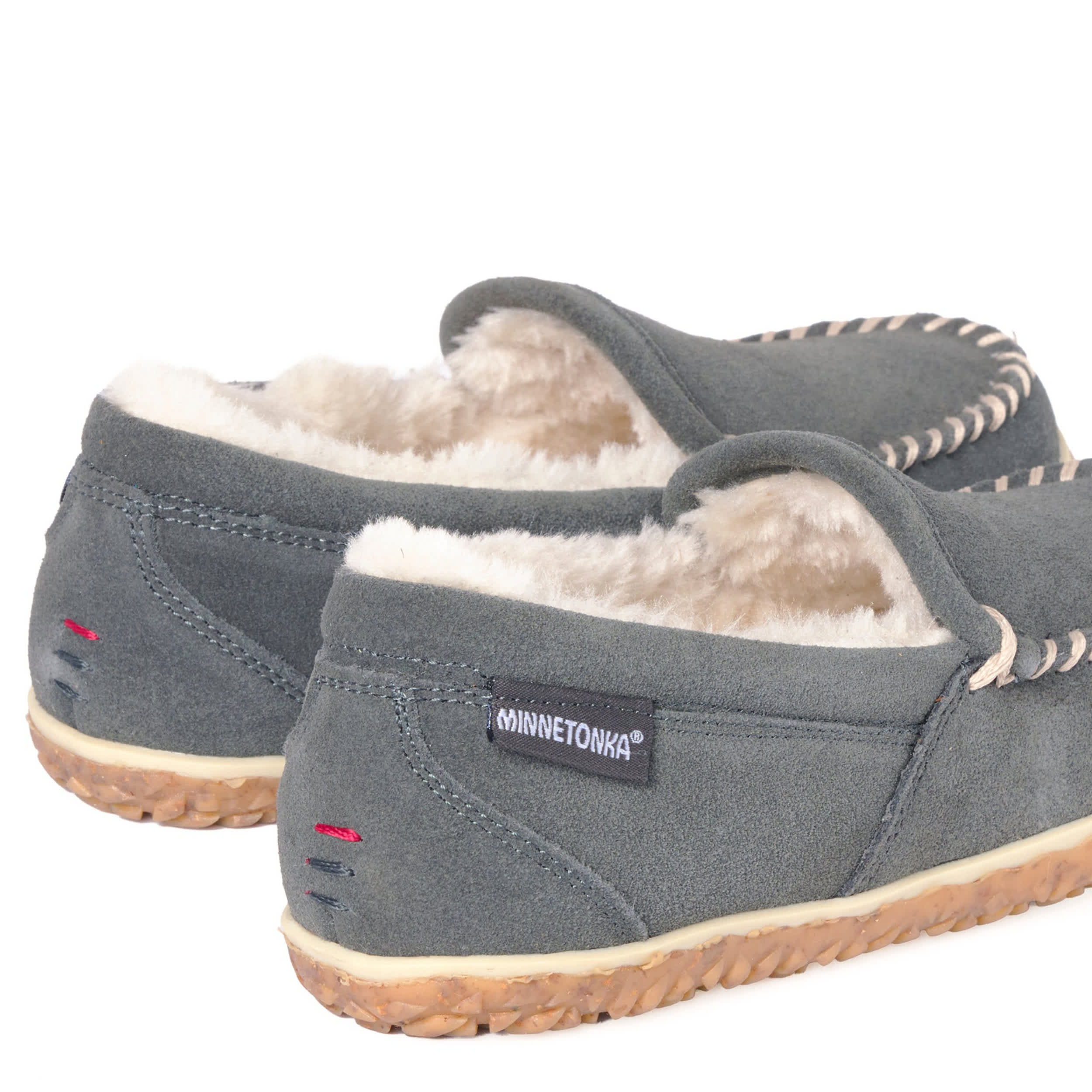 MINNETONKA-WOMENS TEMPE SLIPPER-GREY & 
