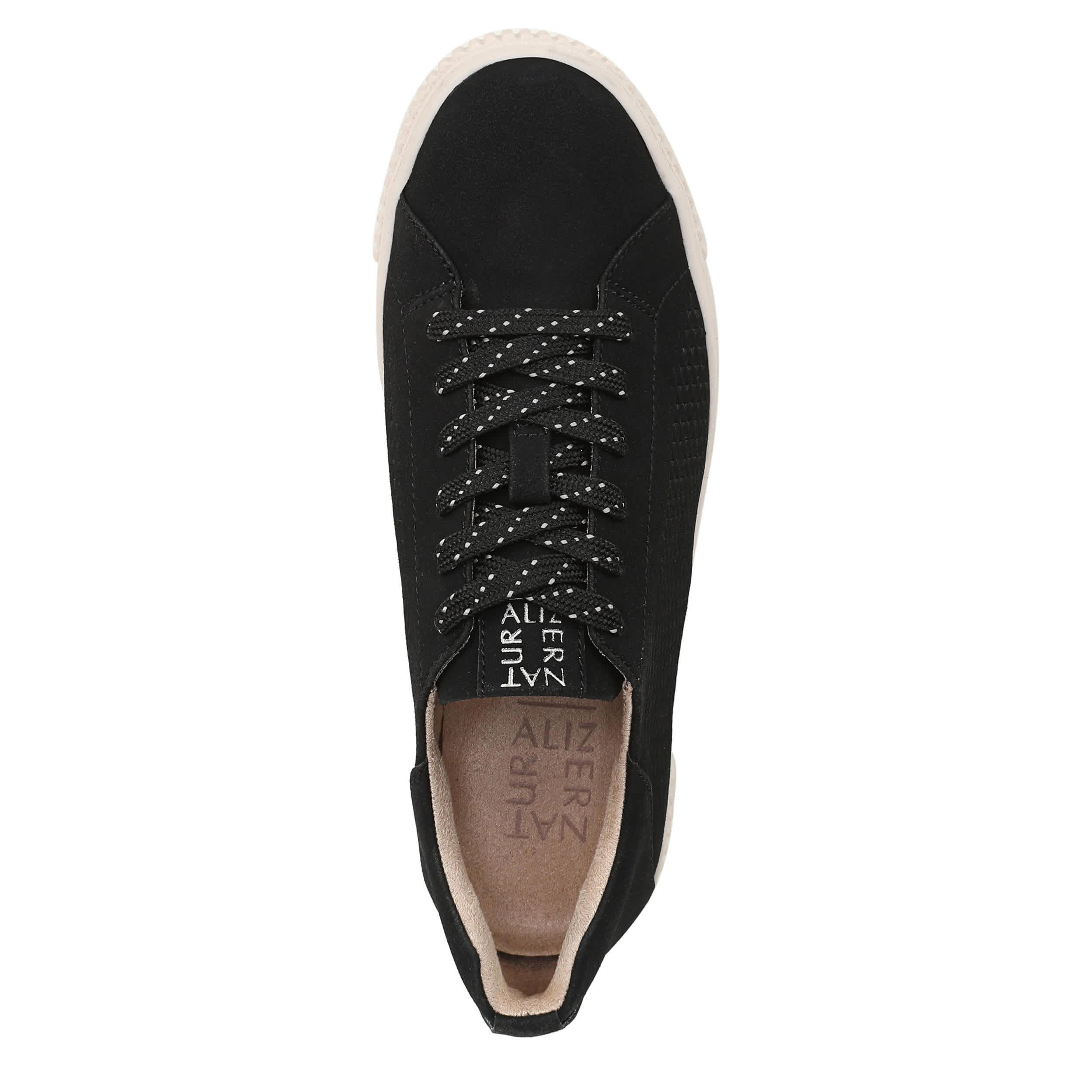 NATURALIZER-WOMENS TURNER LACE SNEAKER-BLACK & 
