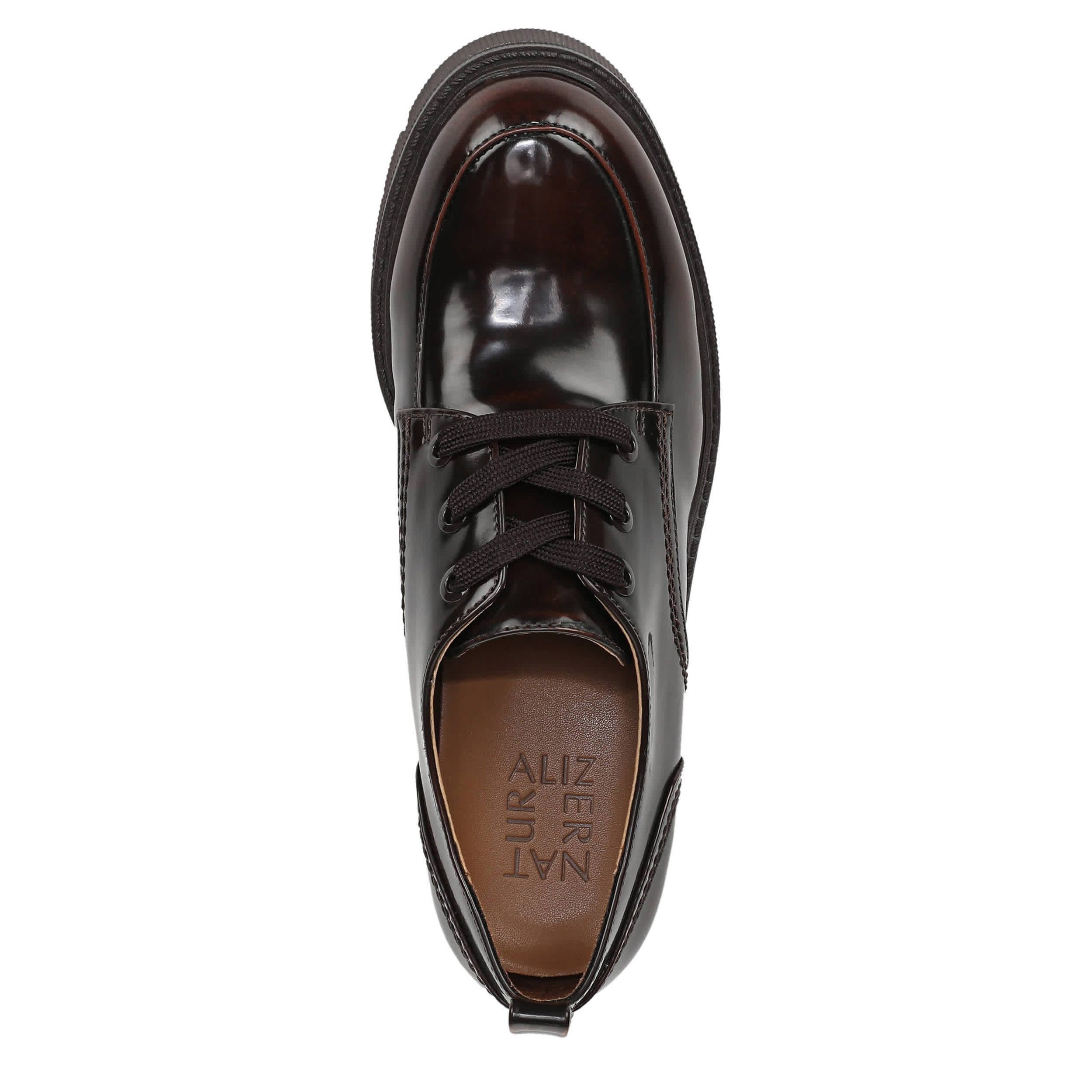 NATURALIZER-WOMENS JACIE PLATFORM OXFORD-DARK BROWN & 