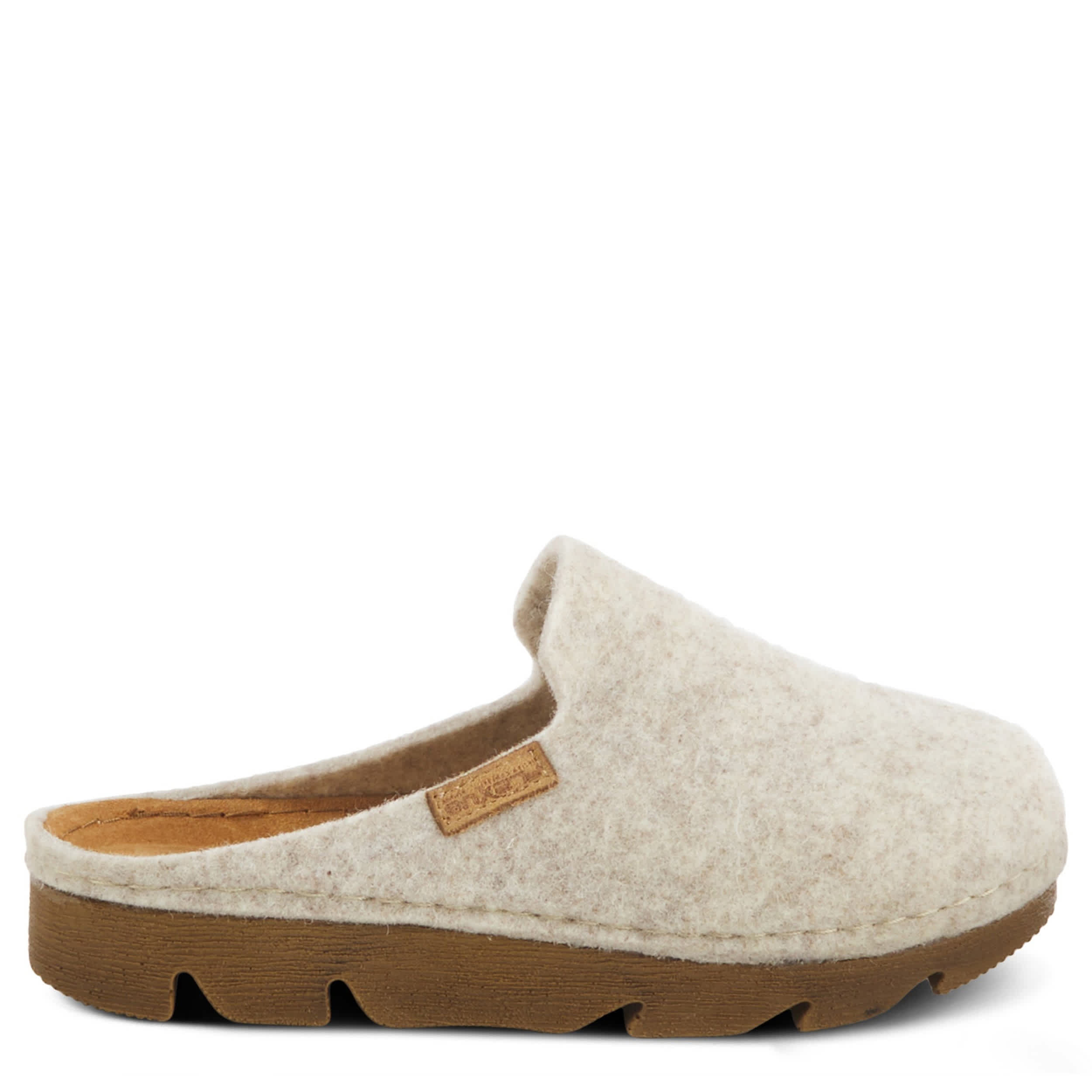 Flexus-WOMENS CLOGGISH CLOG-BEIGE & 