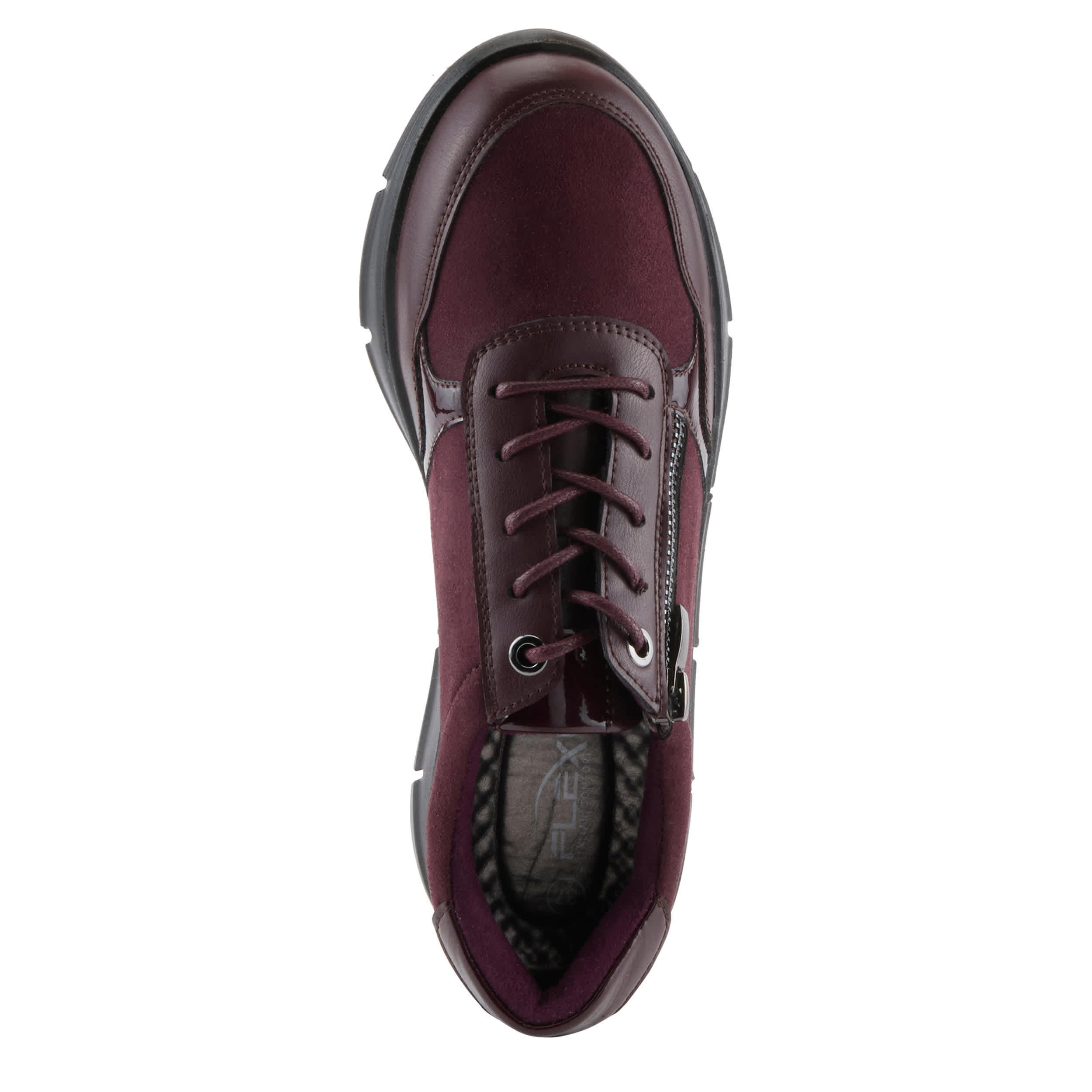 Flexus-WOMENS LACONA SNEAKER-BURGUNDY & 